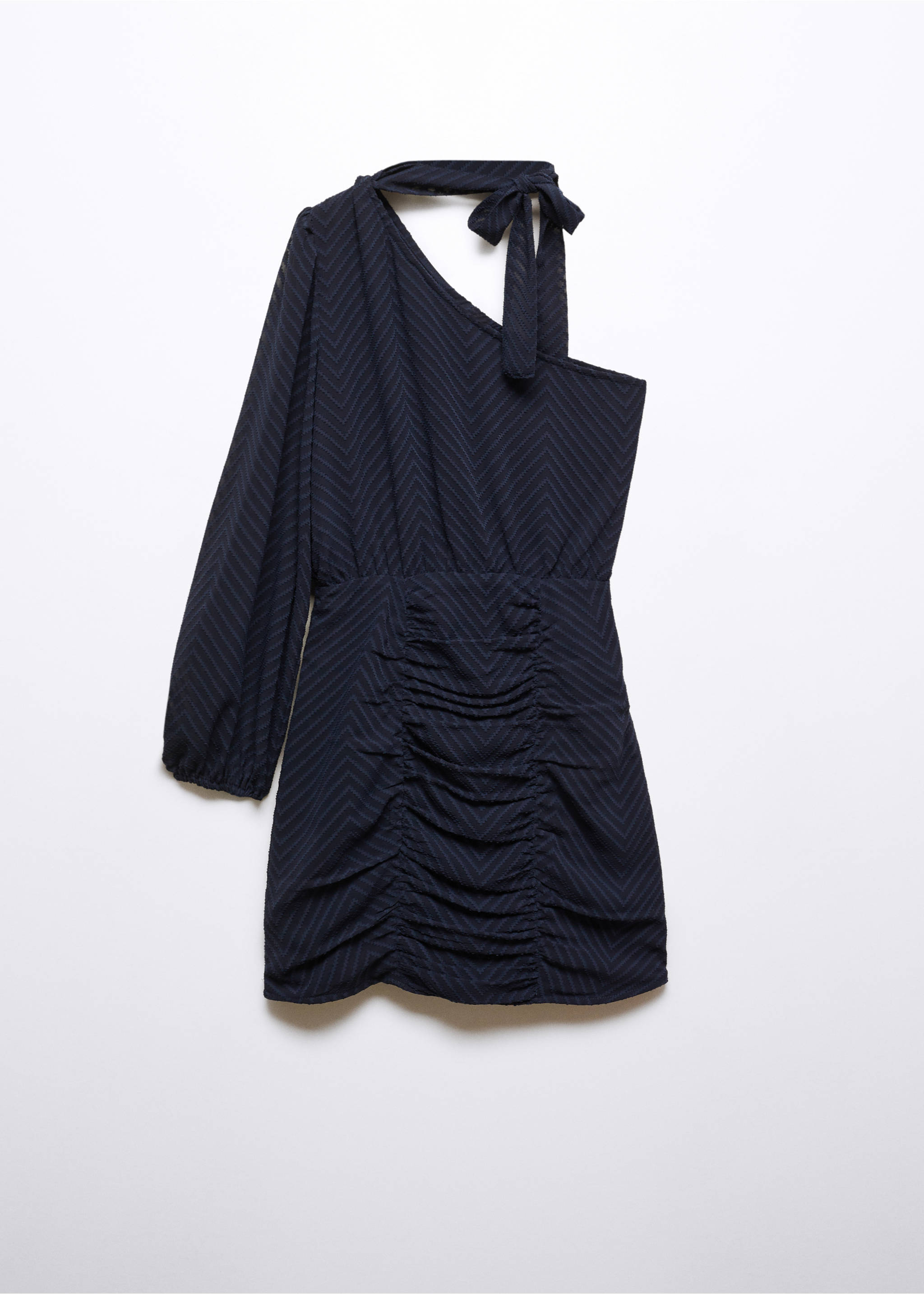 Robe asymétrique drapée - Article sans modèle, Bleu marine foncé. Ref: 57054768-00.