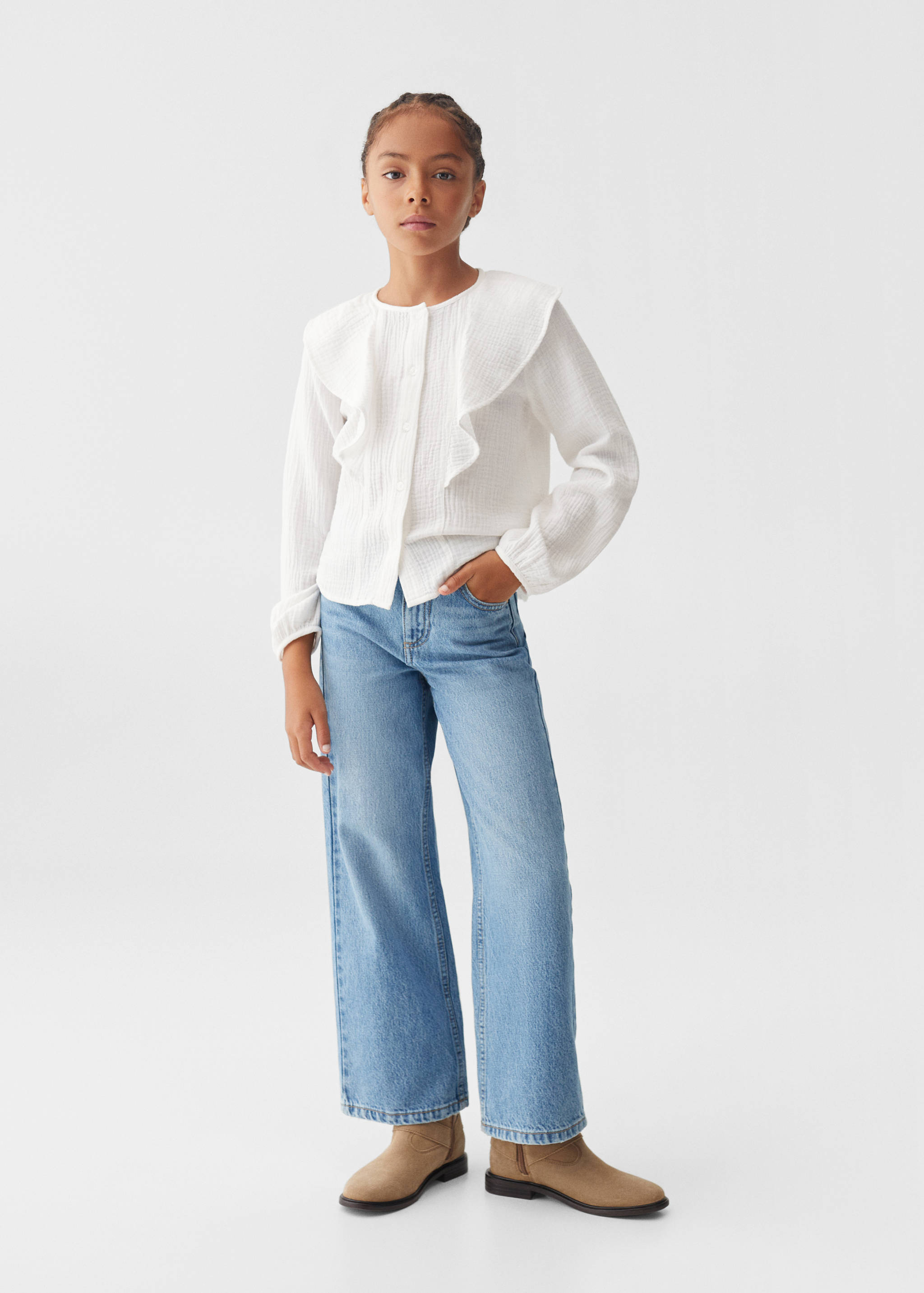 Ruffled cotton blouse - General plane