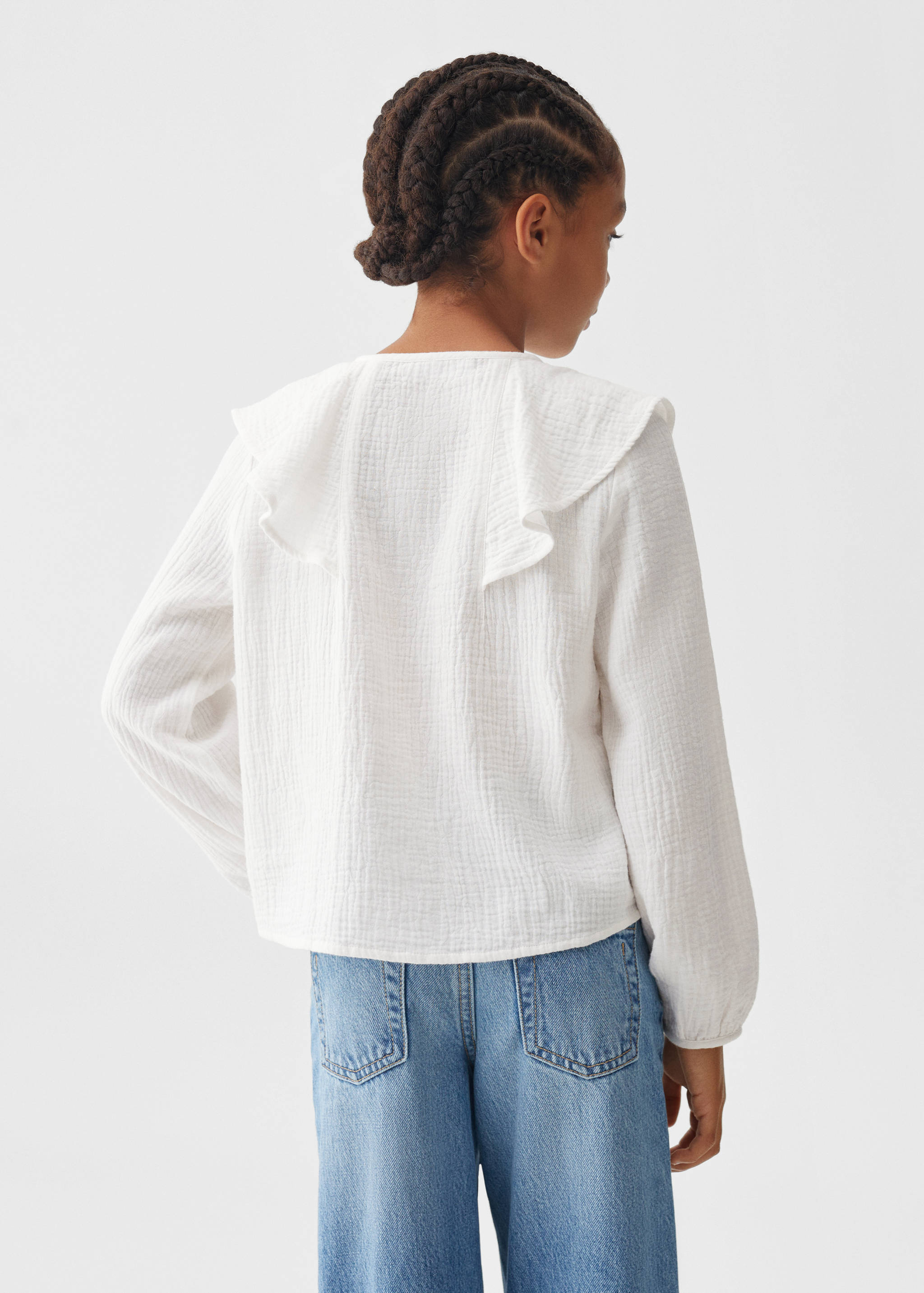 Ruffled cotton blouse - Reverse of the article