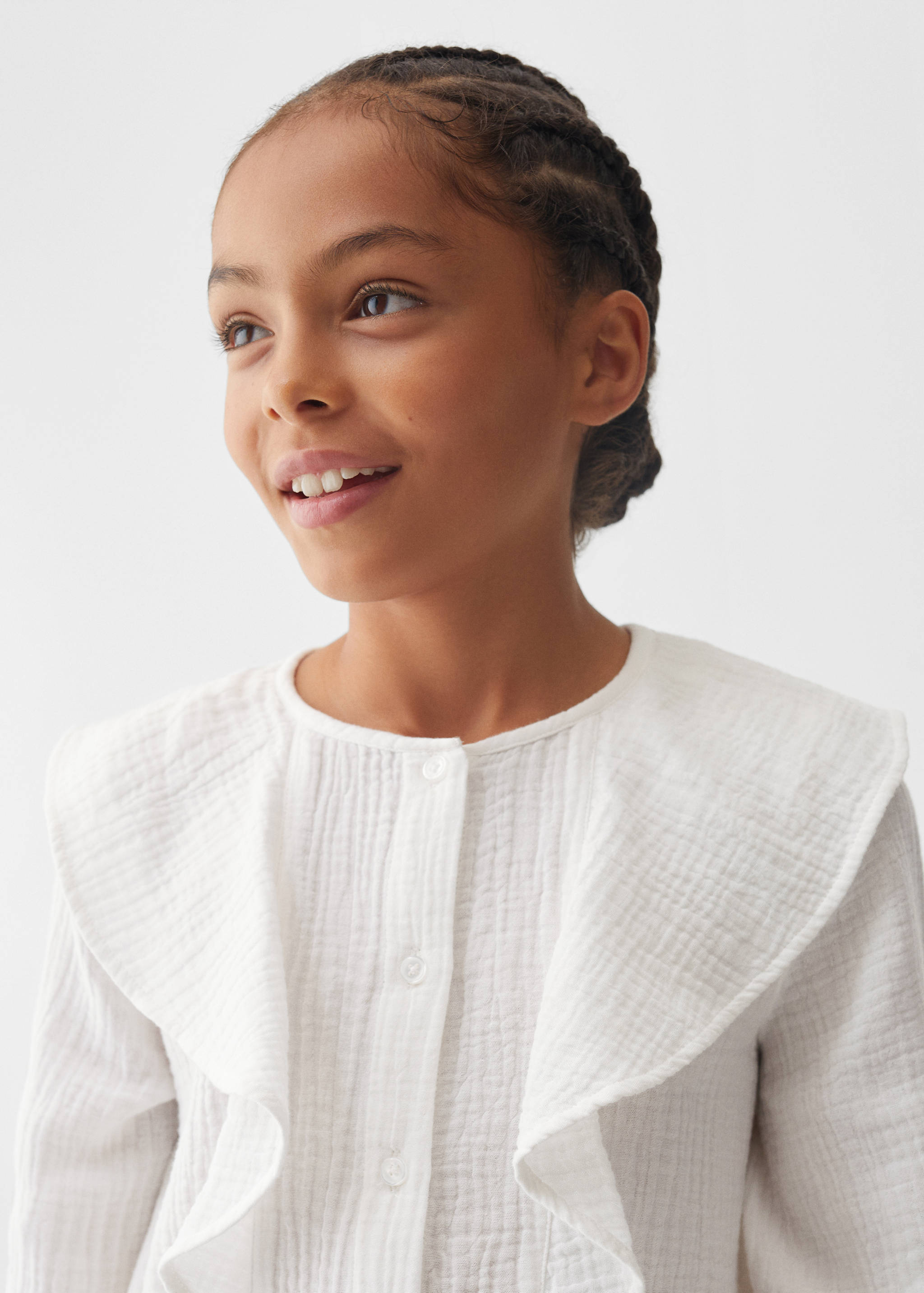 Ruffled cotton blouse - Details of the article 1