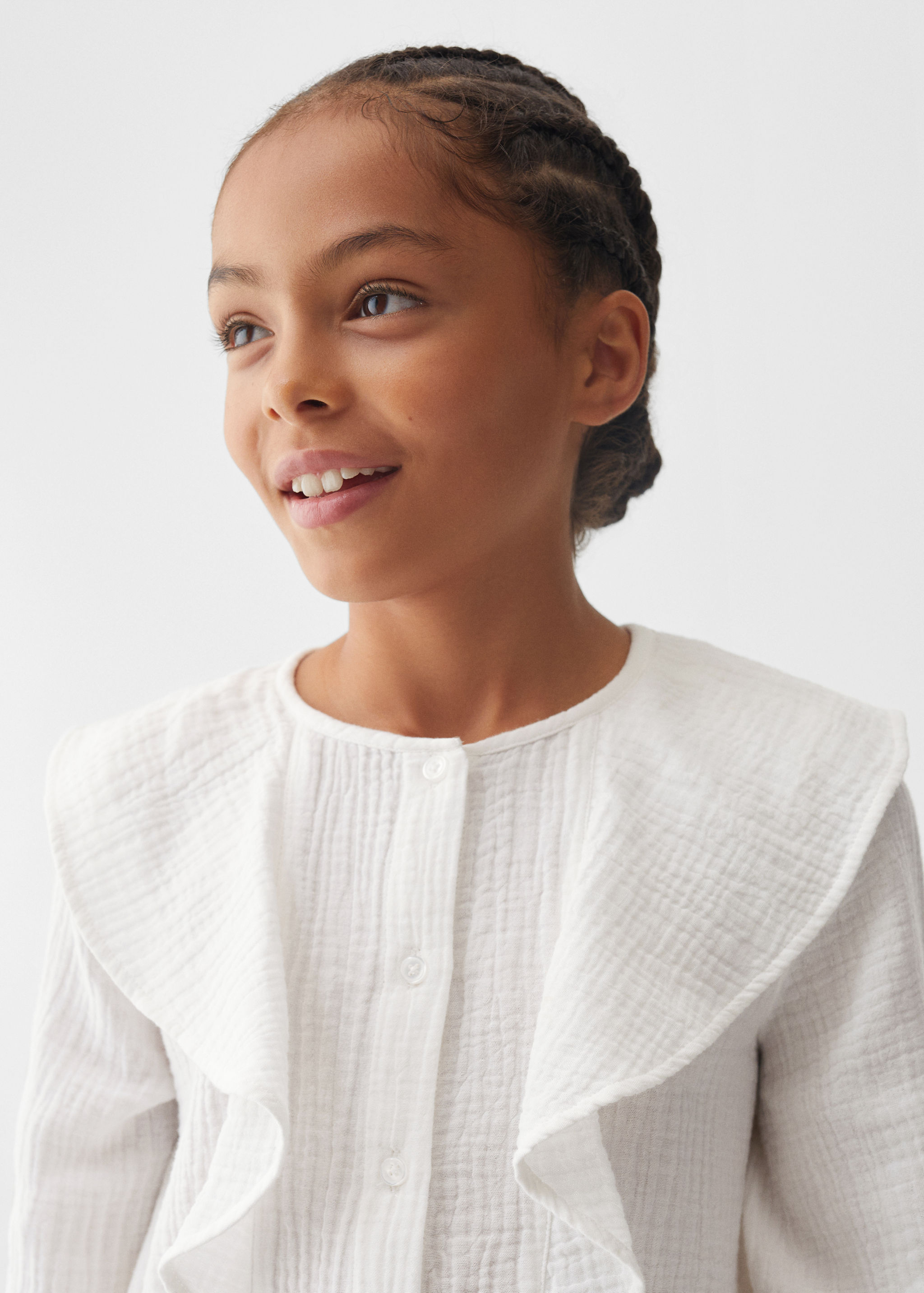 Blusa de algodão com folhos - Pormenor do artigo 1