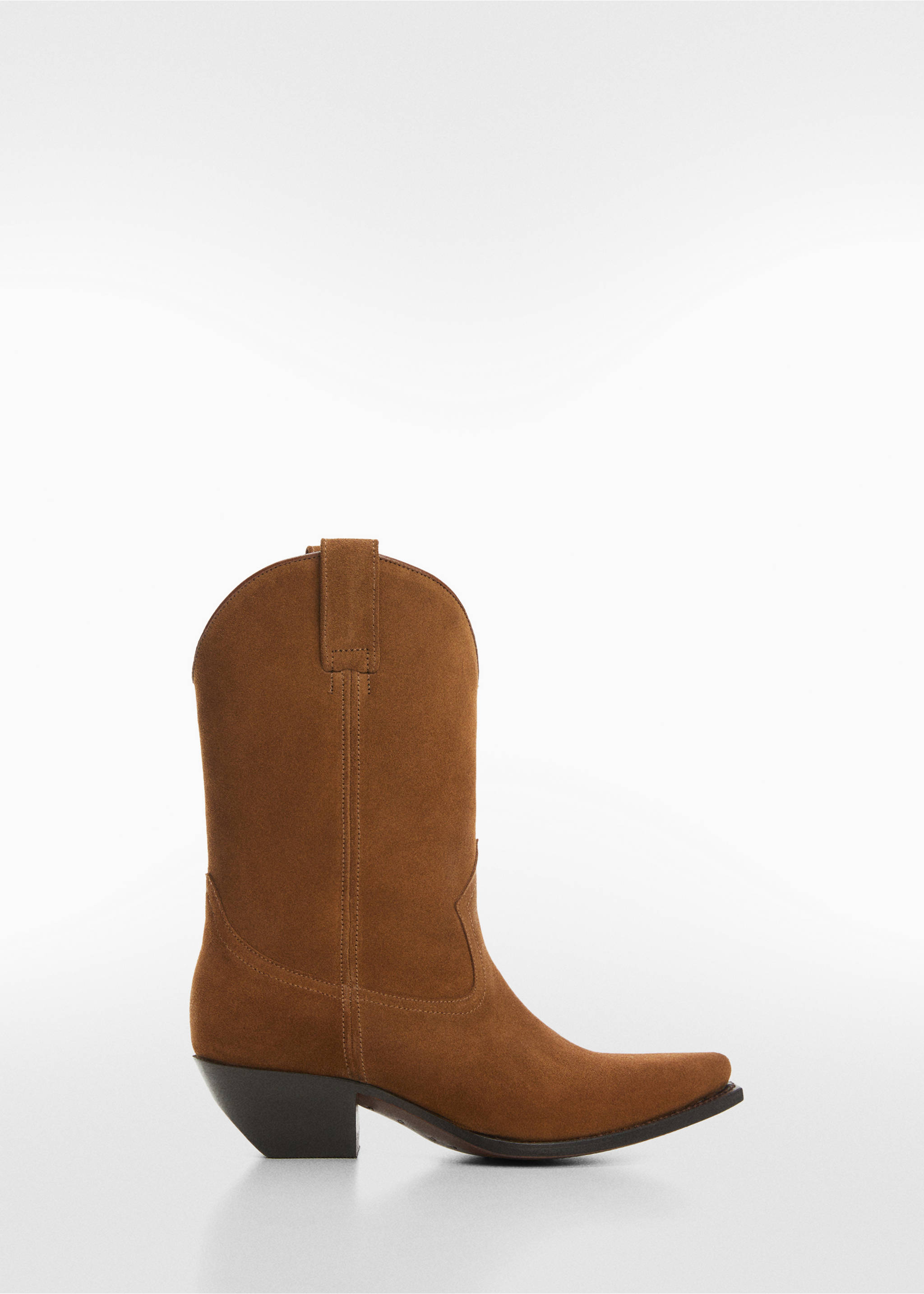 Suede cowboy ankle boots - Article without model, Tobacco Brown. Ref: 57054783-00.