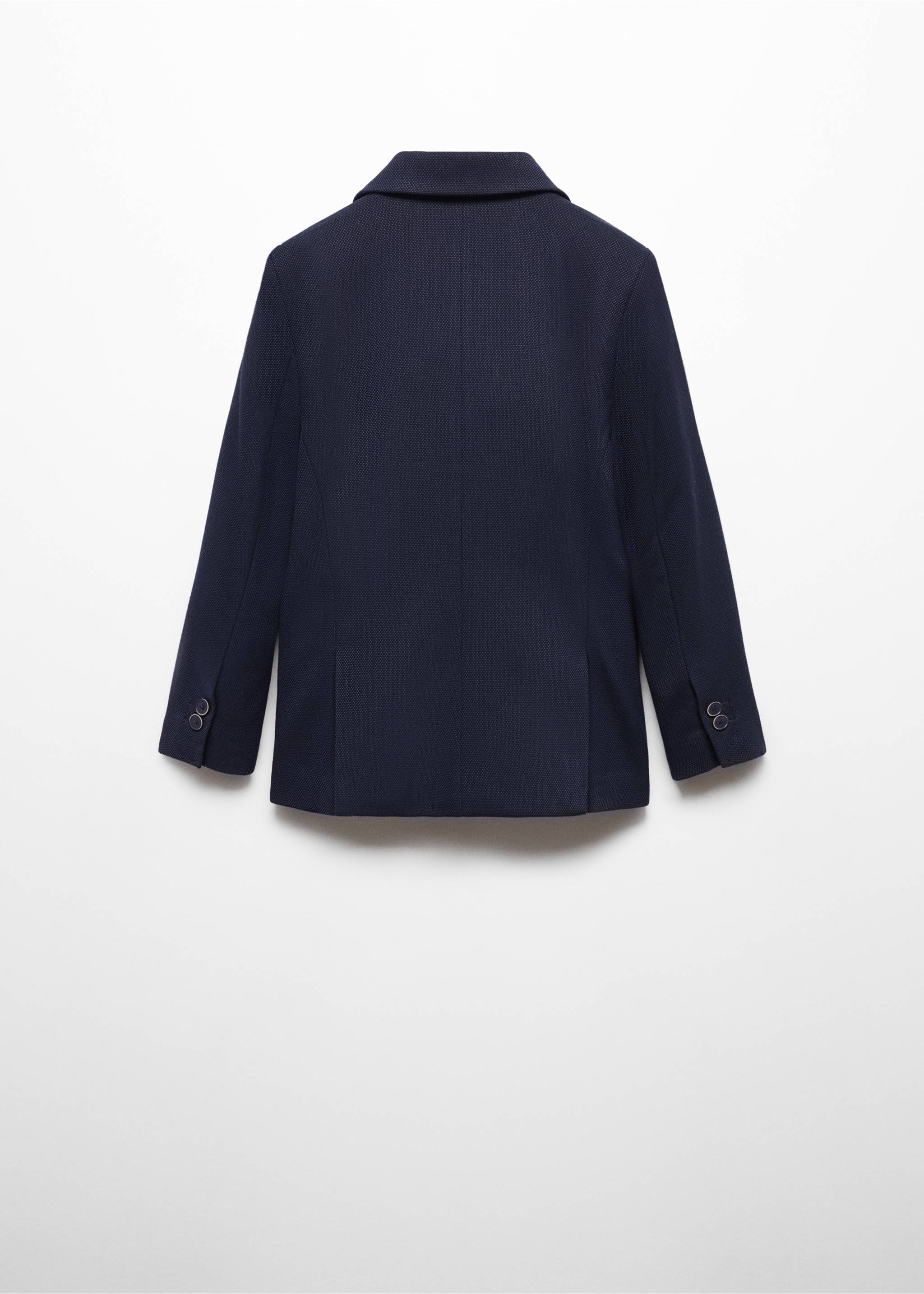 Textured slim-fit suit jacket - Reverse of the article, Navy. Ref: 57055807-00.