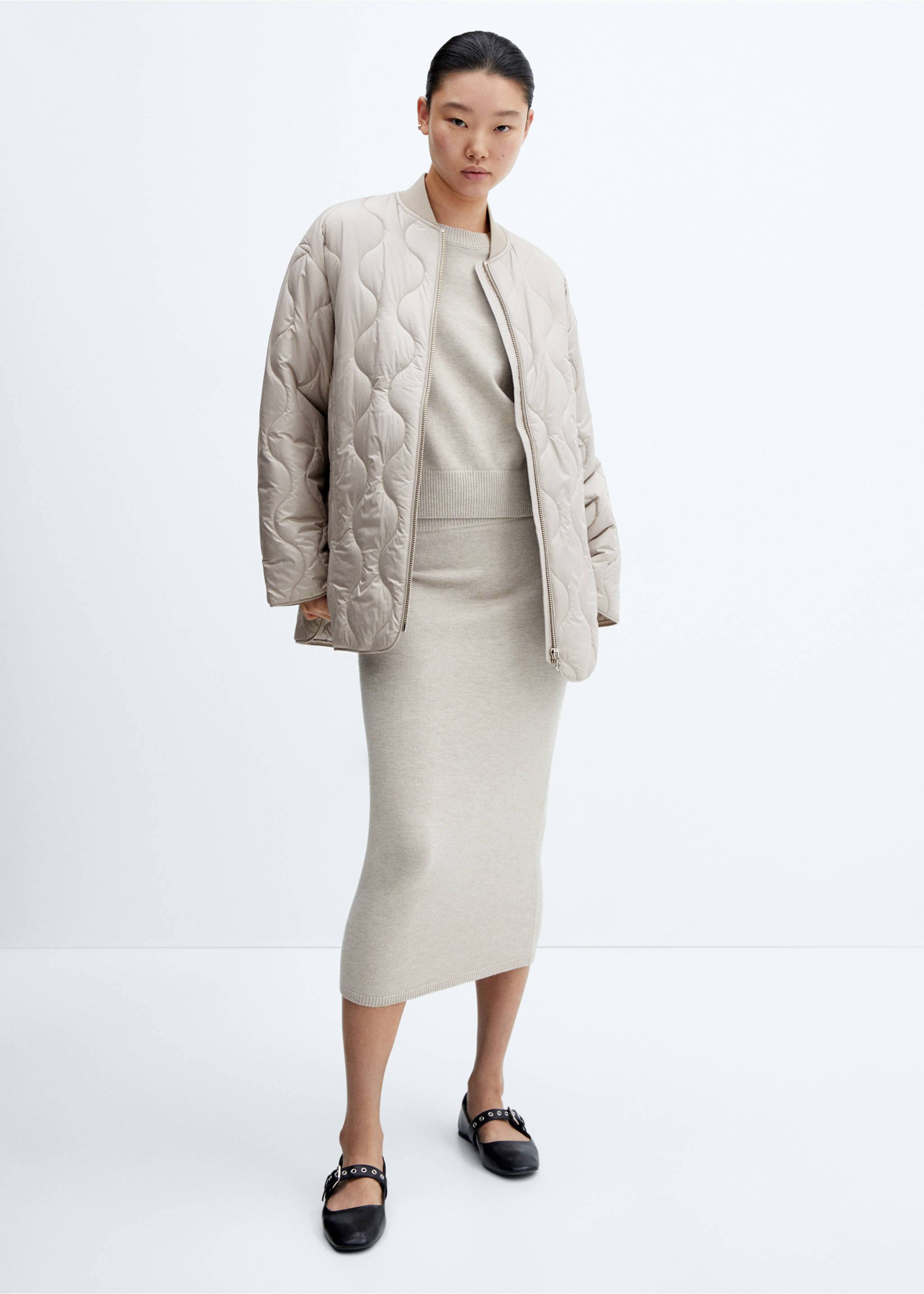 Oversized waterproof puffer coat - General plane, Grey. Ref: 57055948-00.