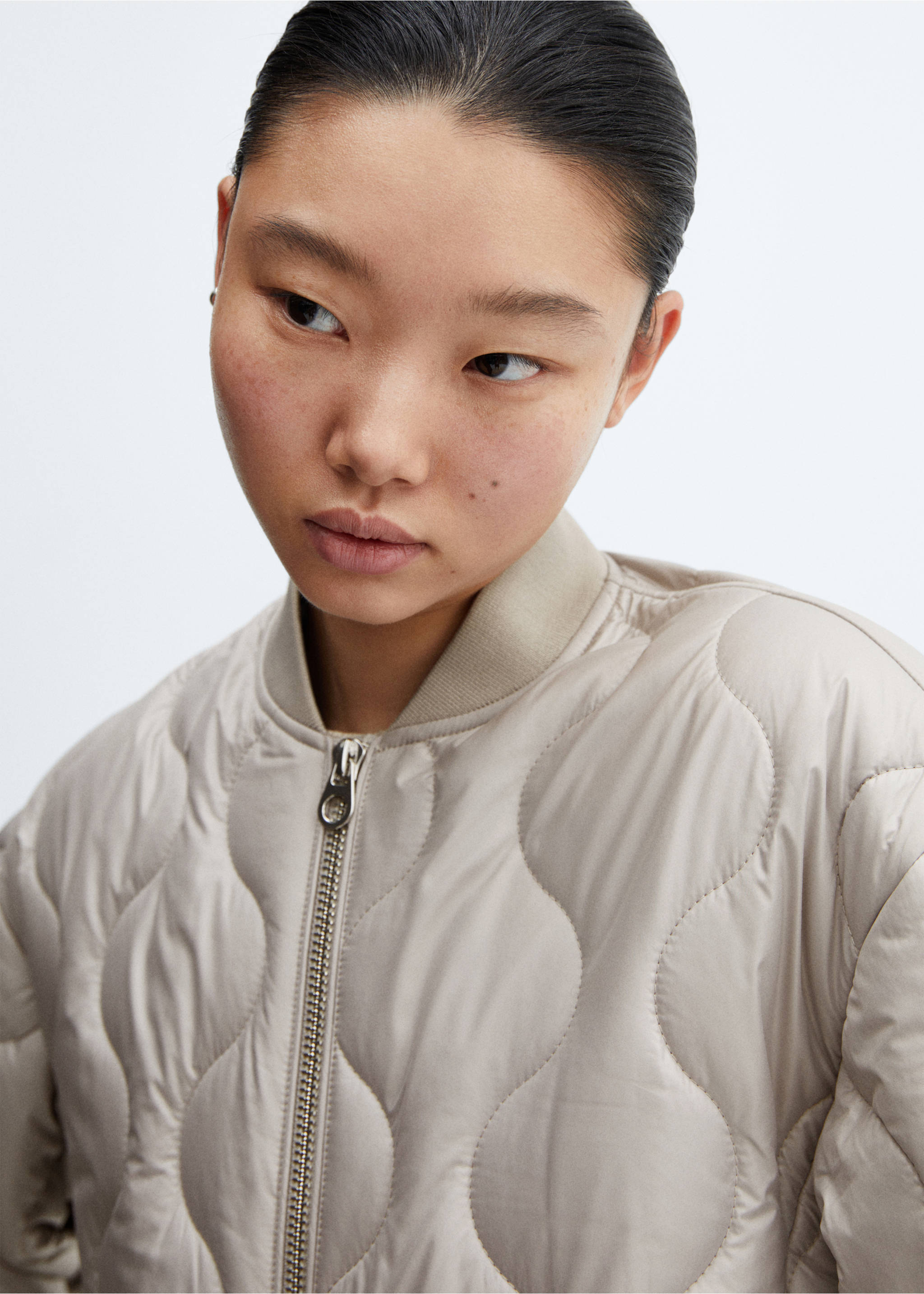Oversized waterproof puffer coat - Details of the article 1, Grey. Ref: 57055948-00.