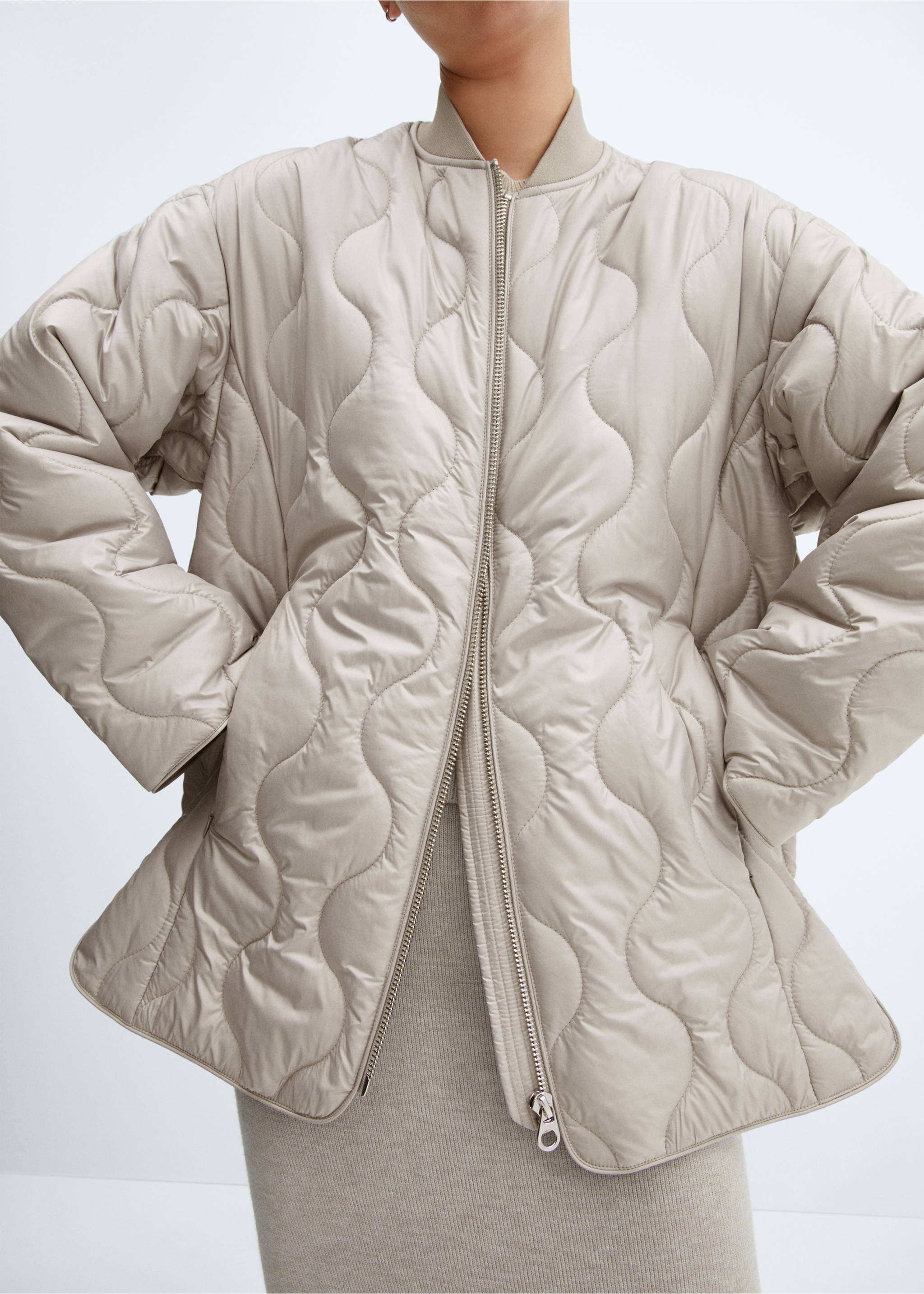 Anorak acolchado impermeable oversize - Detalle del artículo 6, Gris. Ref: 57055948-00.