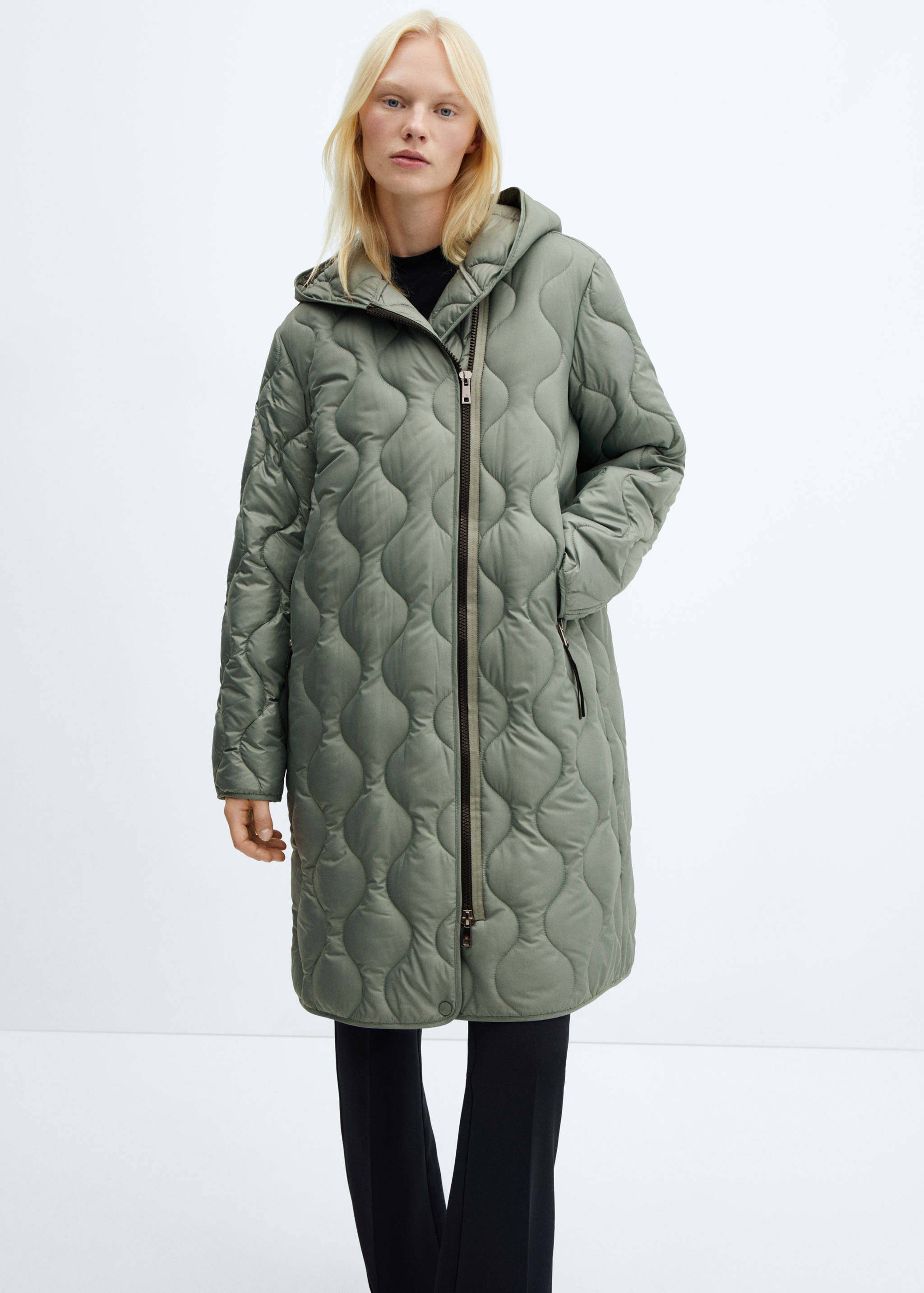 Hood puffer coat - Medium plane
