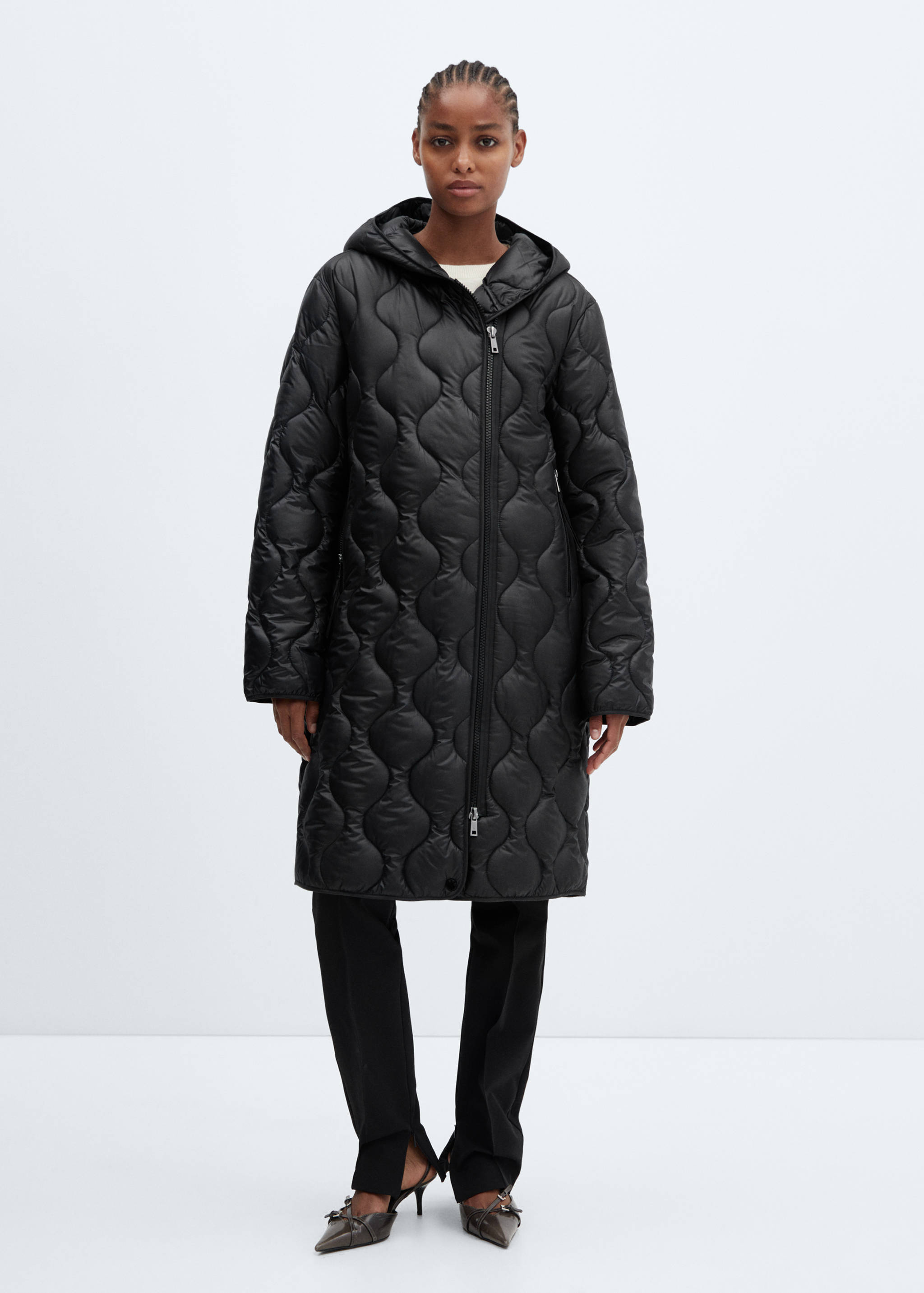Hood puffer coat - General plane