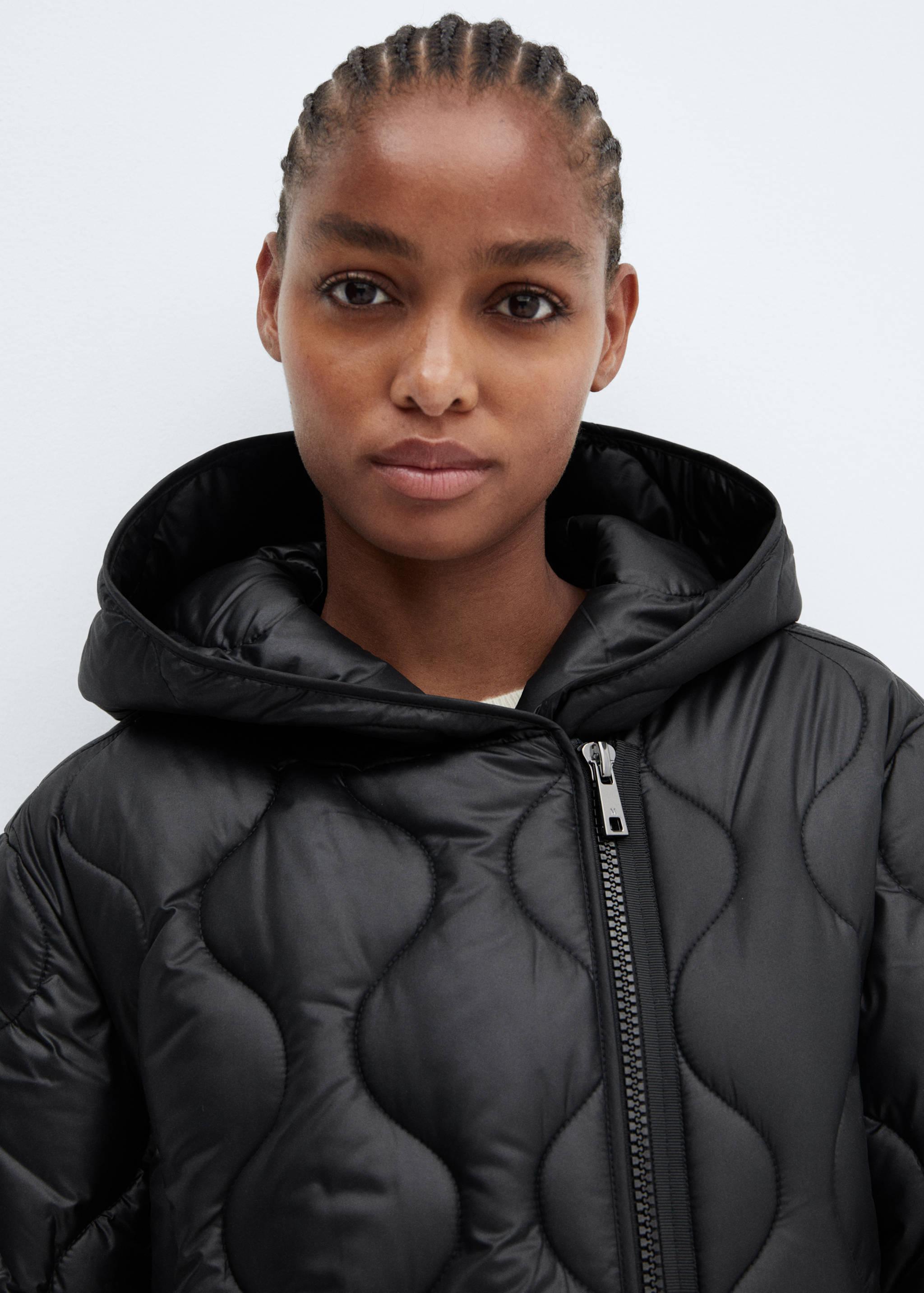 Hood puffer coat - Details of the article 1