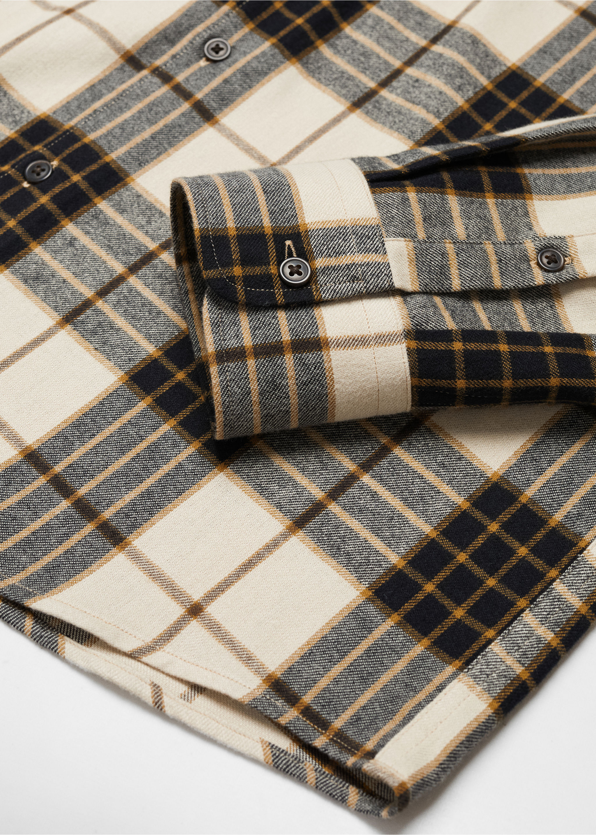 Kariertes Regular Fit-Hemd aus Flanell - Detail des Artikels 8