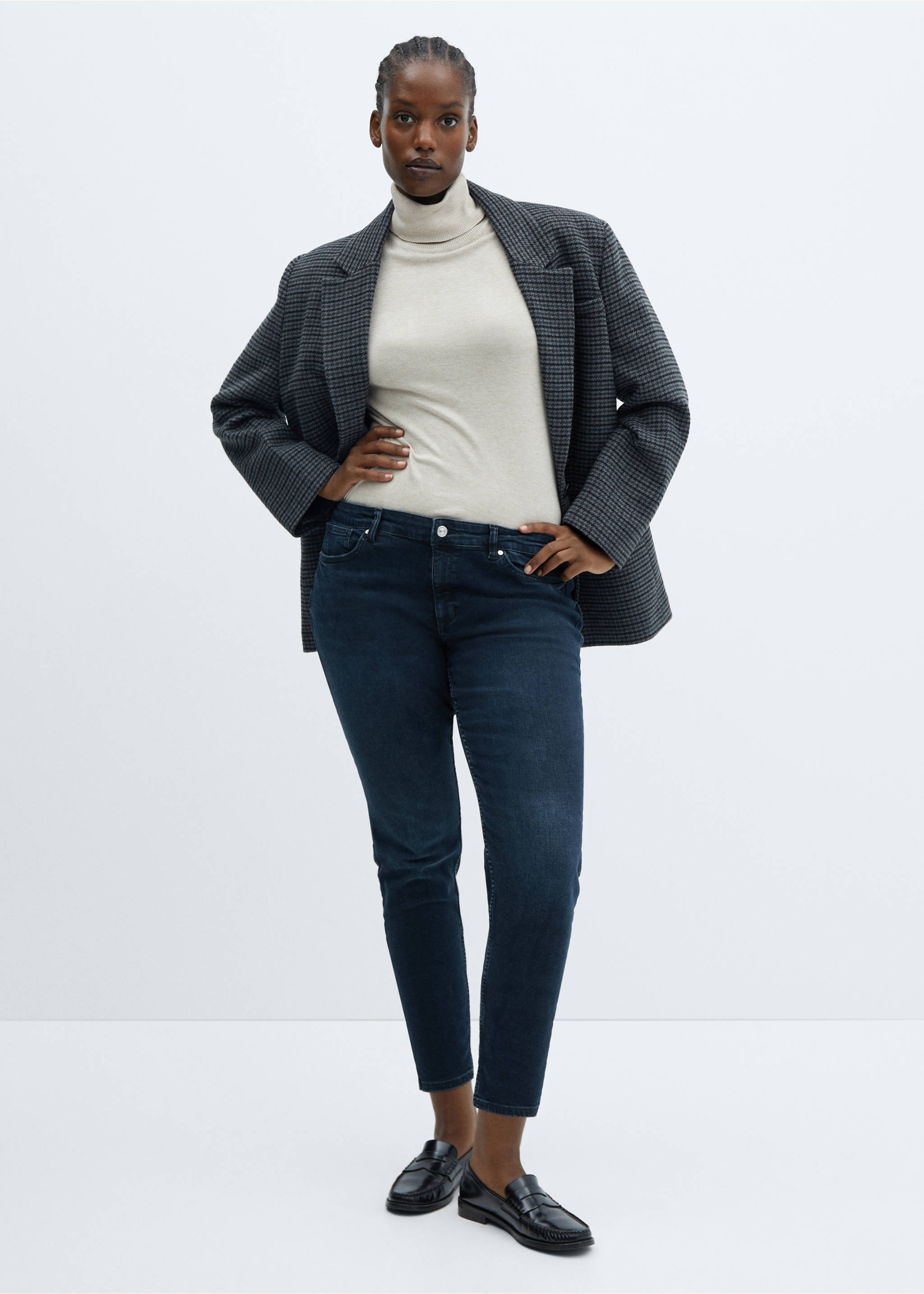 Jeans skinny push-up - Artikkeldetalj 3, Dyp mørk blå. Ref: 57055955-00.