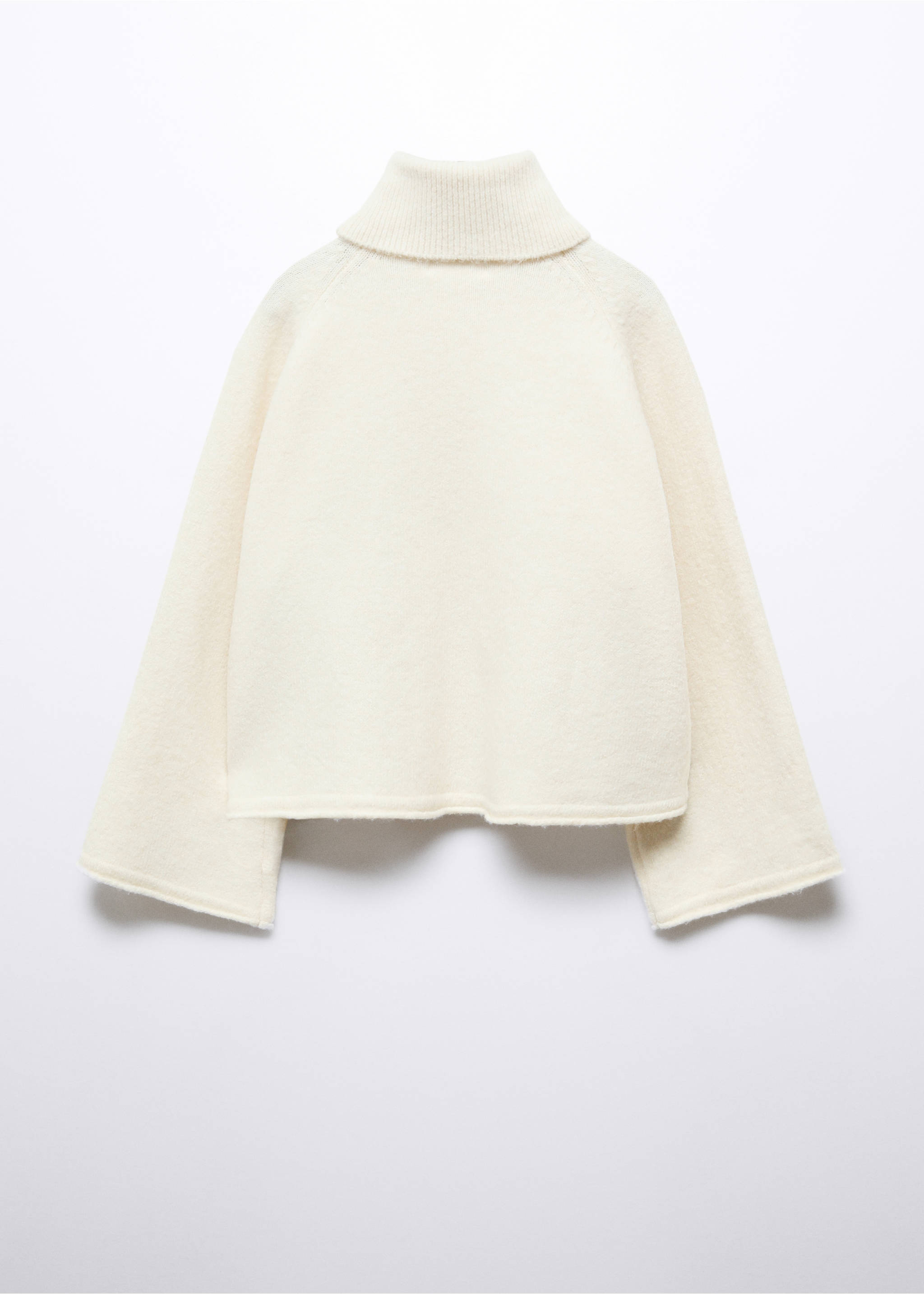 Turtleneck knit sweater - Reverse of the article, Ecru. Ref: 57055961-00.