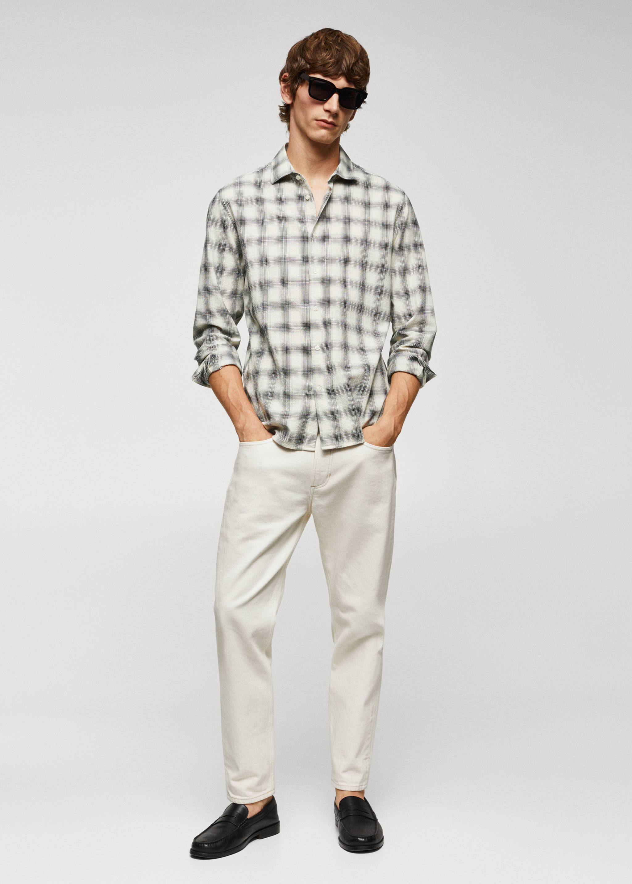 Camisa slim fit algodón seersucker - Plano general