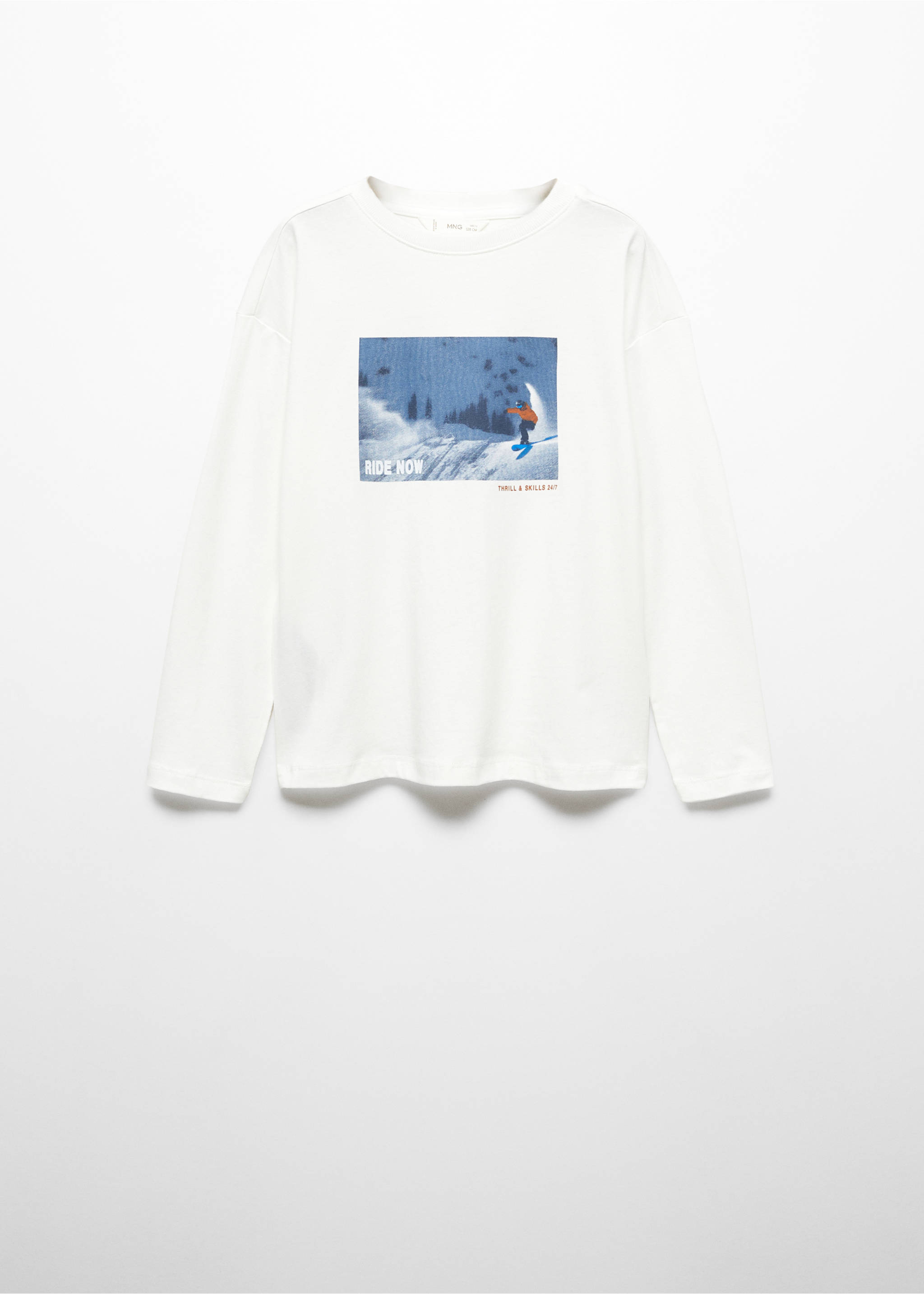 Printed cotton-blend T-shirt - Article without model, Off White. Ref: 57055977-00.
