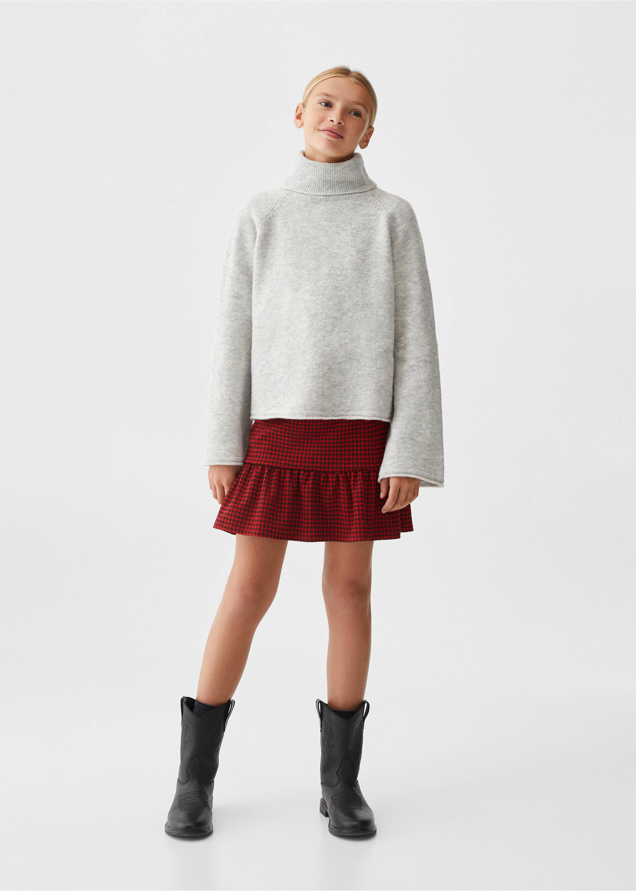 Houndstooth skirt - General plane, Red. Ref: 57055995-00.