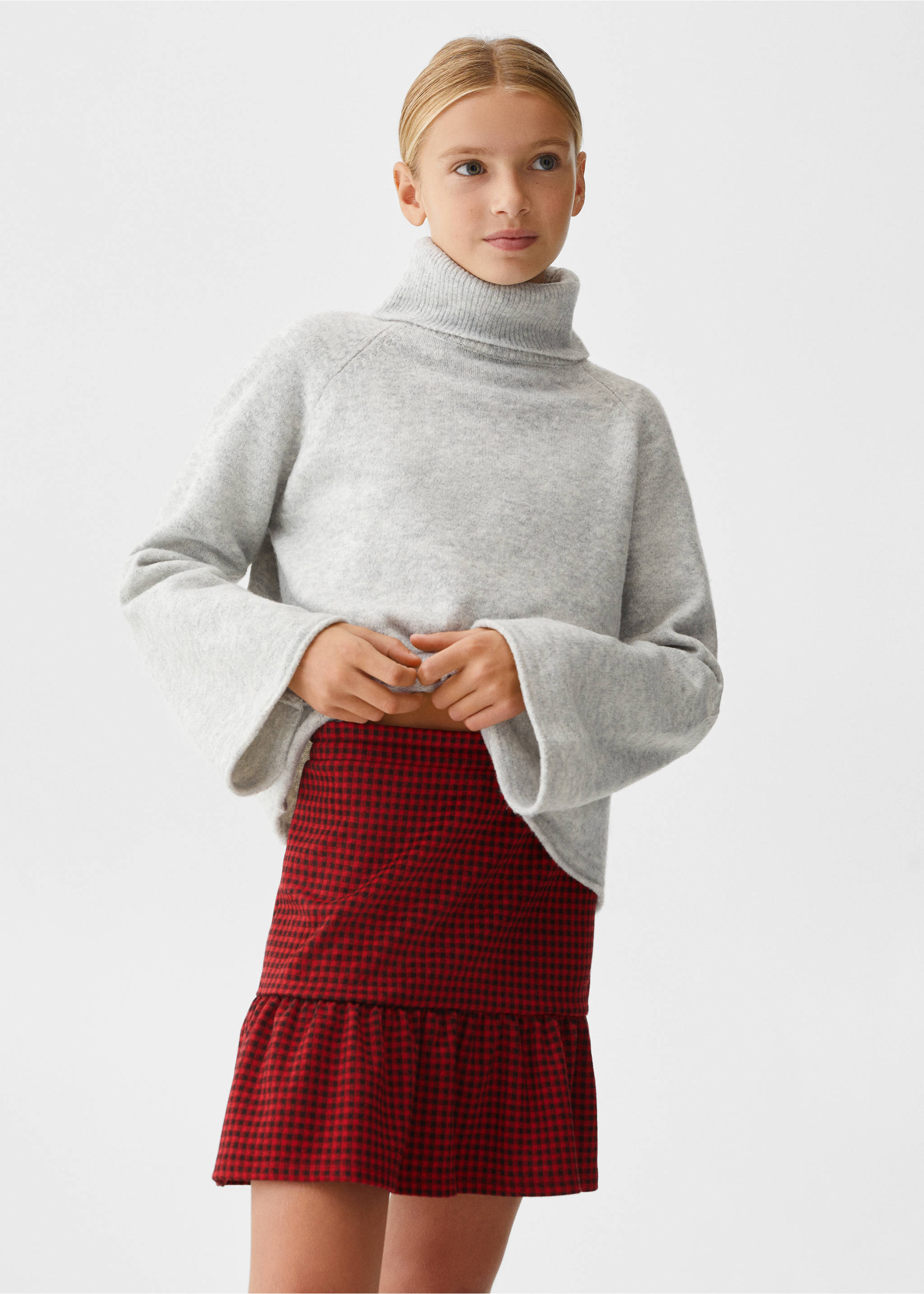 Houndstooth skirt - Medium plane, Red. Ref: 57055995-00.