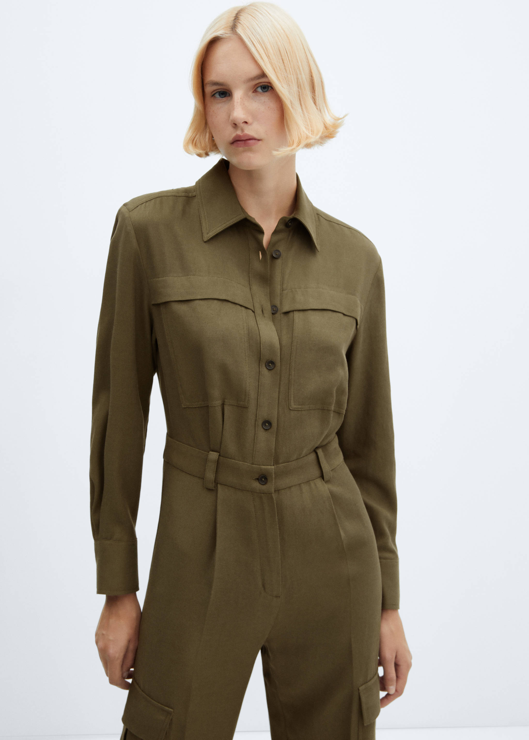 Cotton pockets jumpsuit - Medium plane