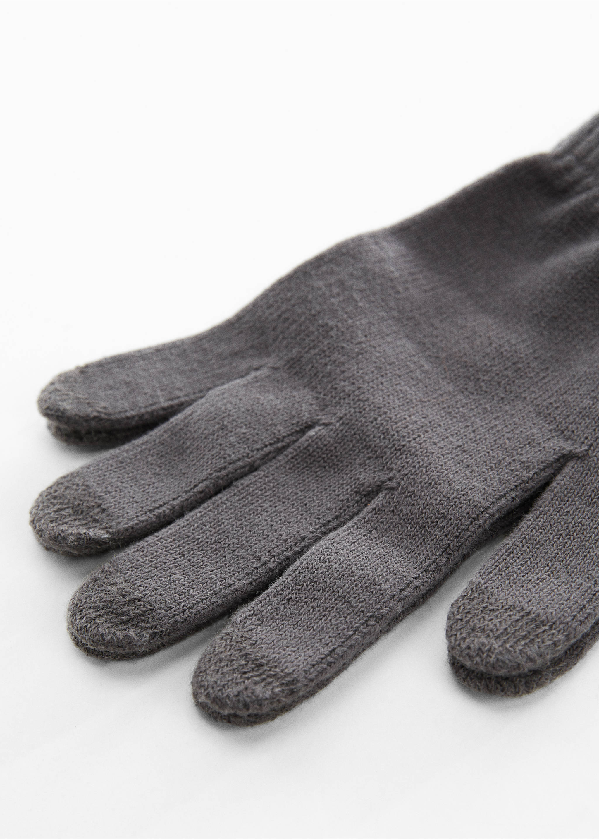 Touchscreen-Strickhandschuhe - Mittlere Ansicht, Grau. Ref: 57056006-00.