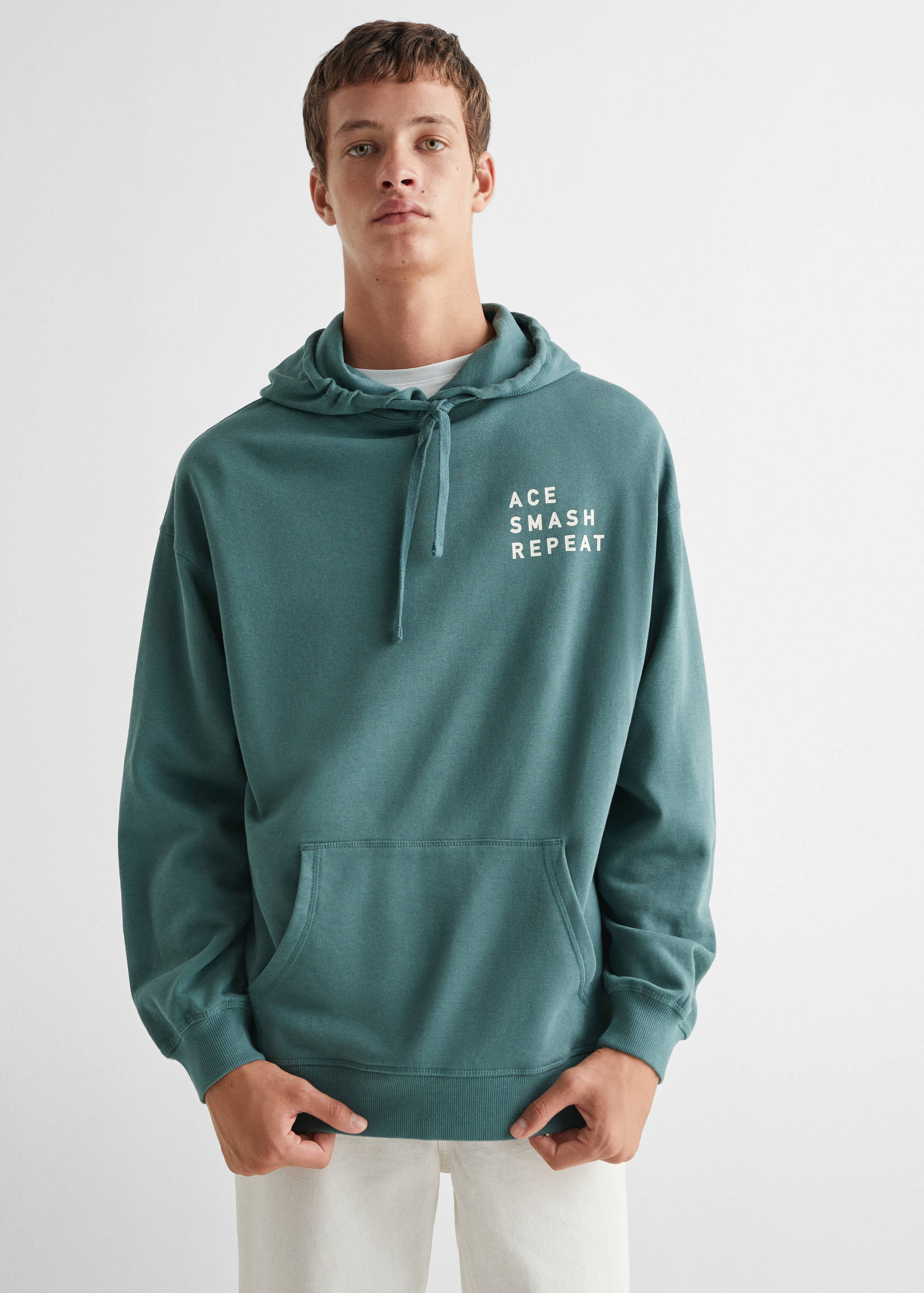 Dessuadora missatge estampat - Pla mig
