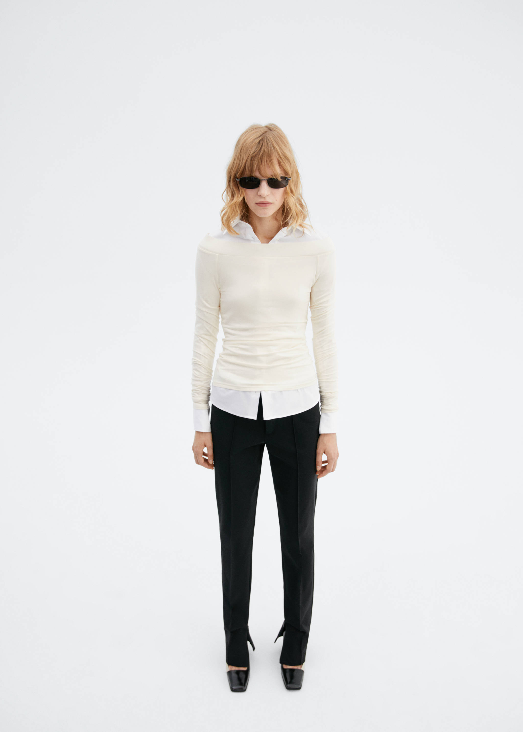 Boat-neck fitted t-shirt - General plane