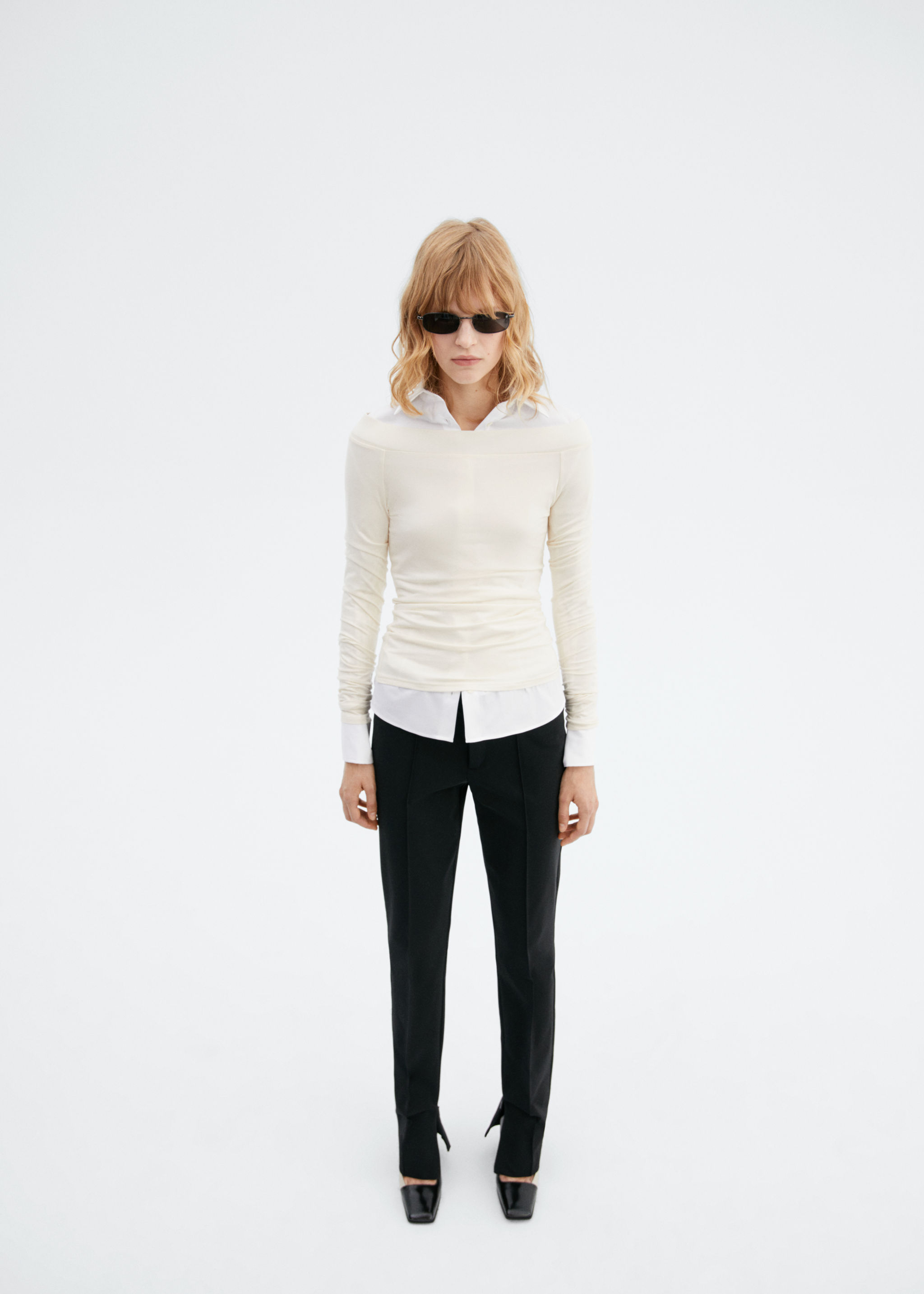 Boat-neck fitted t-shirt - General plane