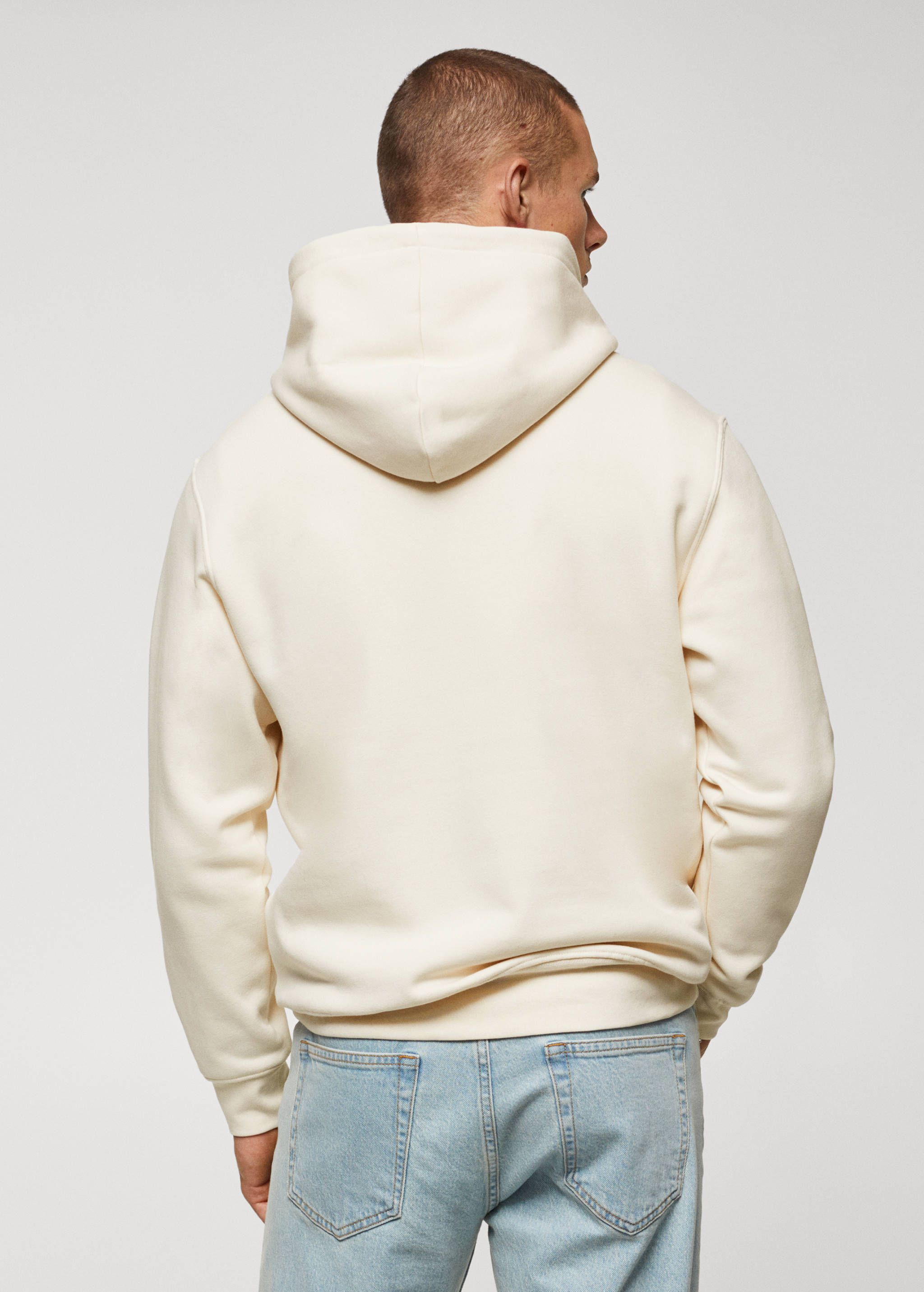 Baumwoll-Kapuzensweatshirt mit Känguru-Tasche - Rückseite des Artikels