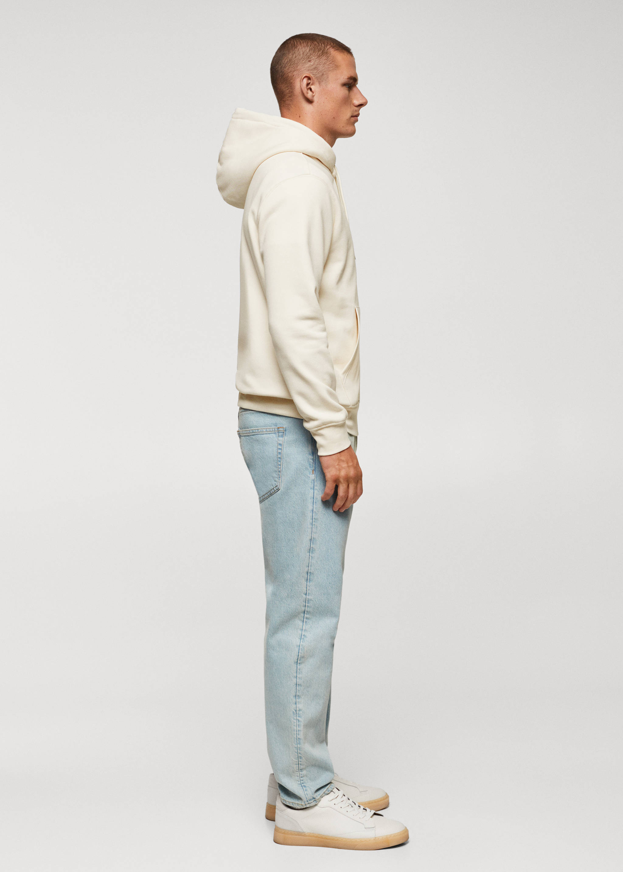 Baumwoll-Kapuzensweatshirt mit Känguru-Tasche - Detail des Artikels 2