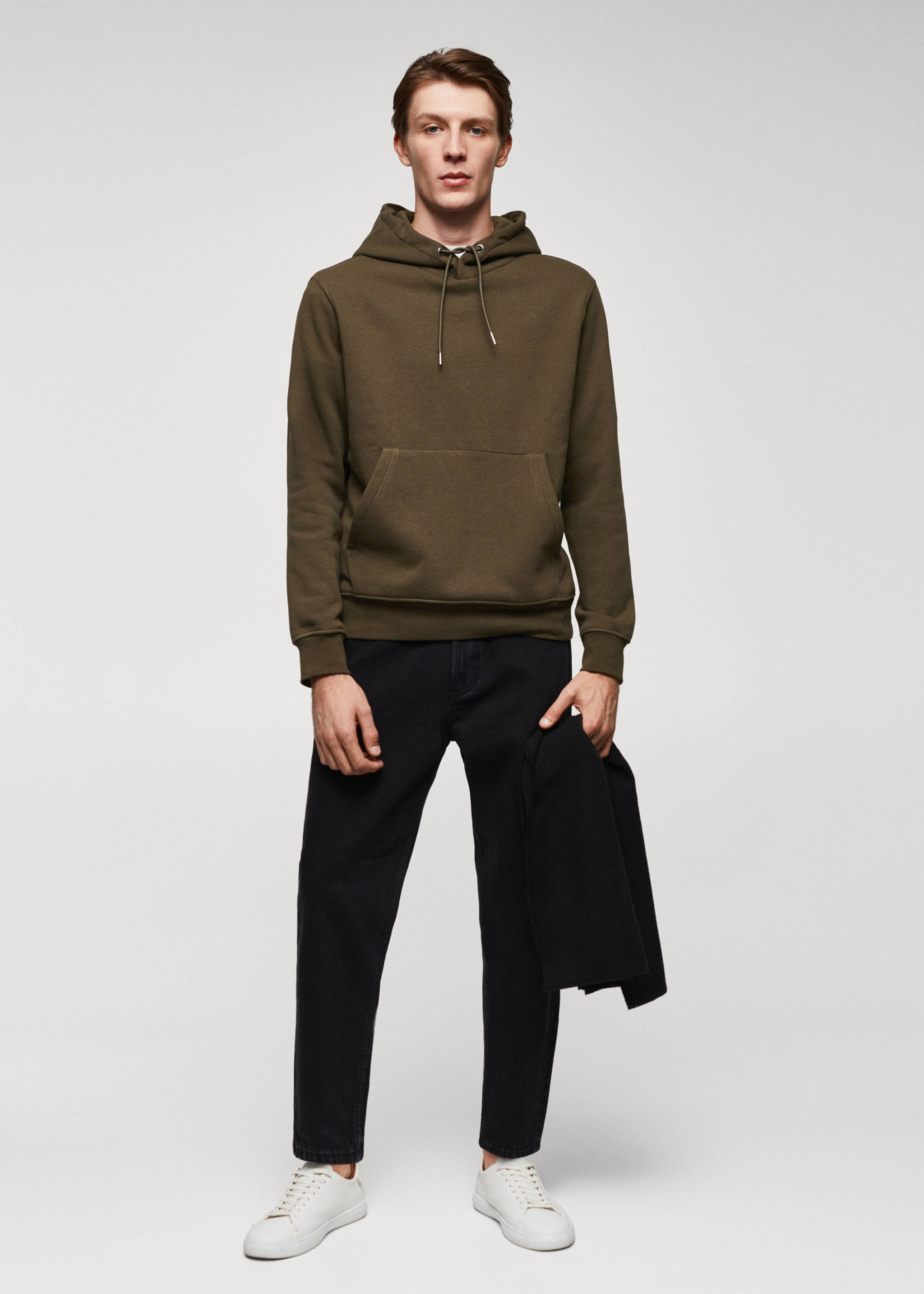 Baumwoll-Kapuzensweatshirt mit Känguru-Tasche - Allgemeine Ansicht
