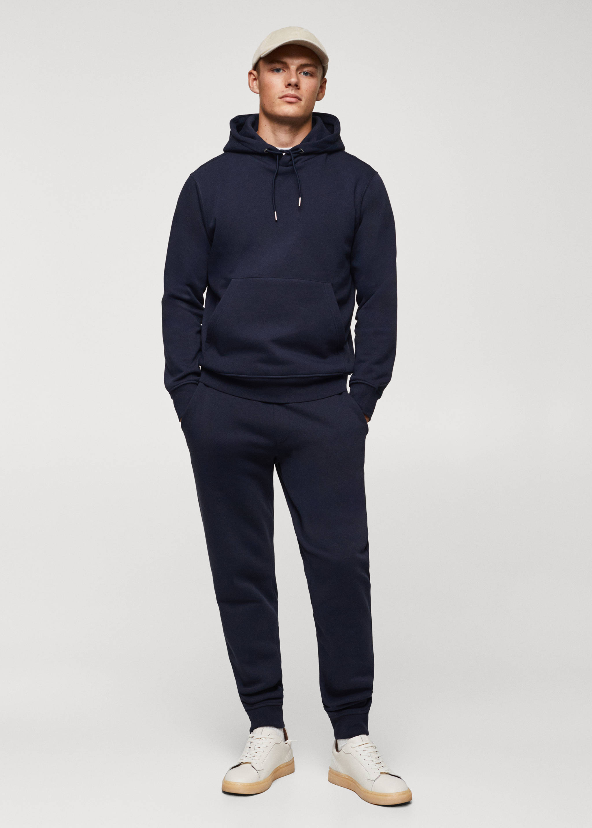 Baumwoll-Kapuzensweatshirt mit Känguru-Tasche - Allgemeine Ansicht