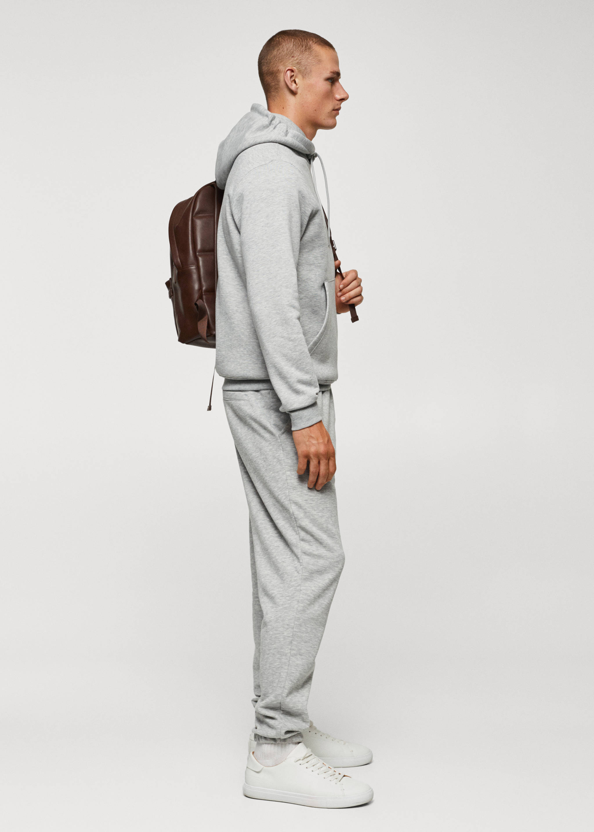 Baumwoll-Kapuzensweatshirt mit Känguru-Tasche - Detail des Artikels 2