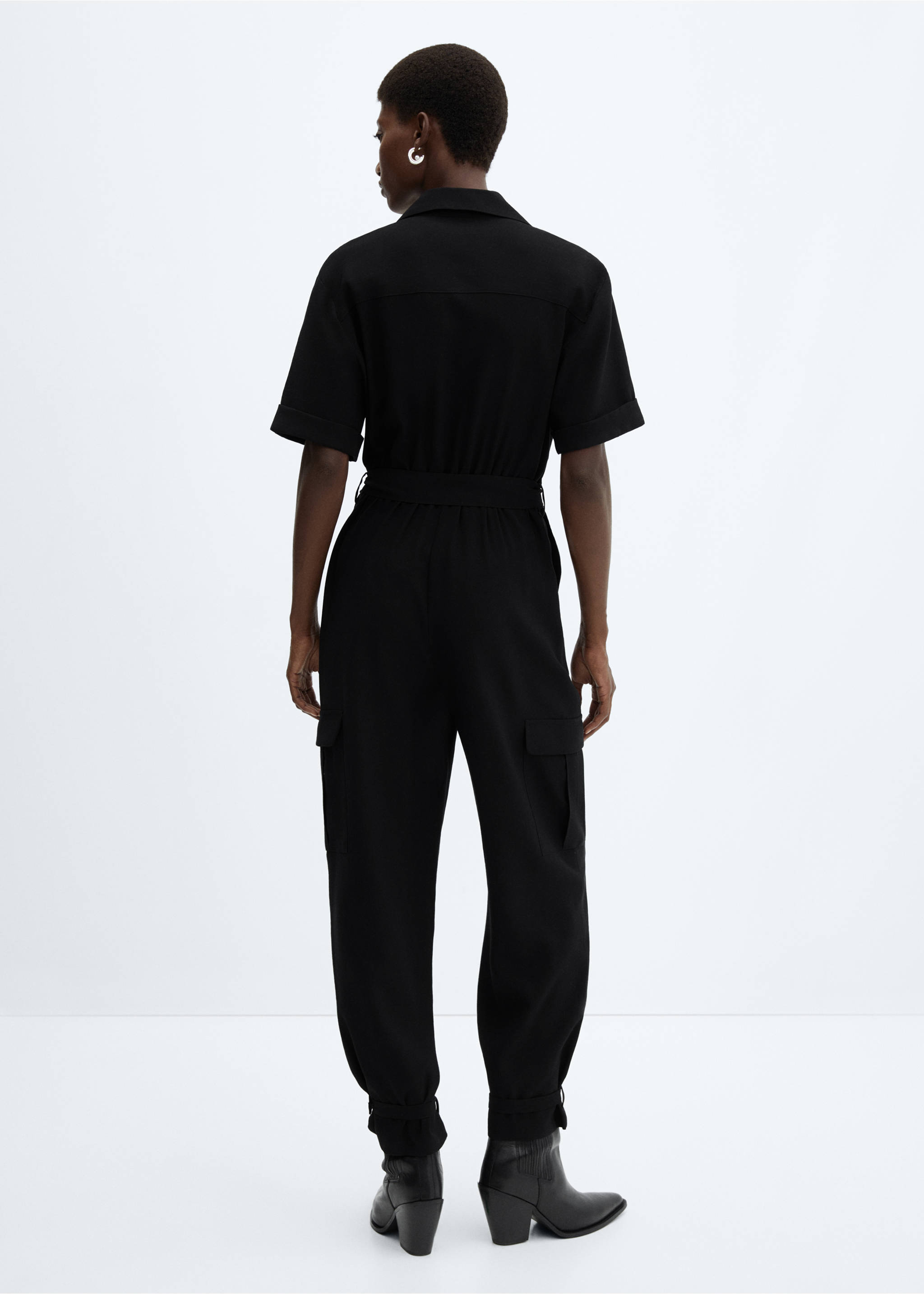 Cargo jumpsuit with pockets - Reverse of the article, Black. Ref: 57056027-00.