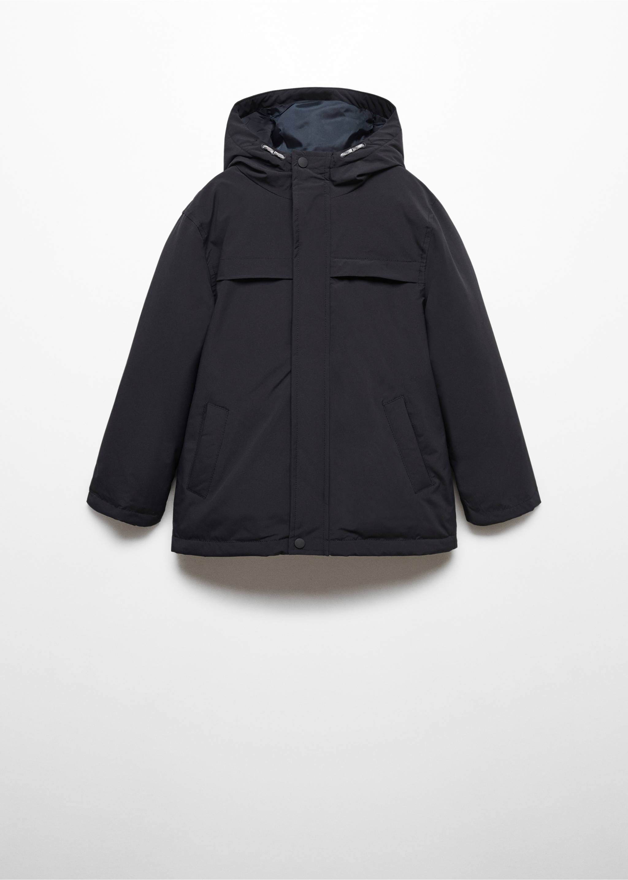 Quilted water-repellent coat - Article without model, Black. Ref: 57056313-00.
