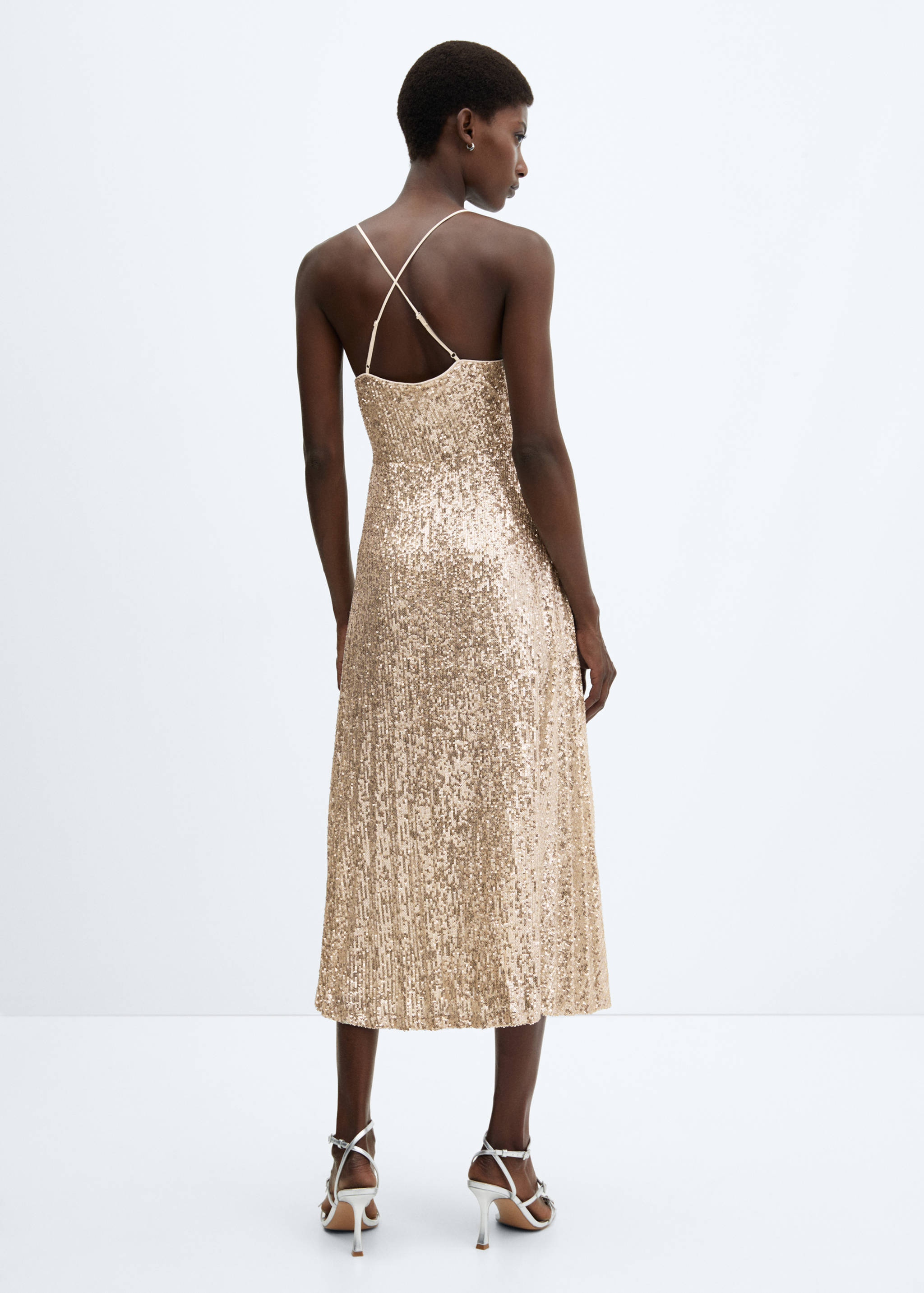 Paillettenkleid mit überkreuztem Rücken - Rückseite des Artikels