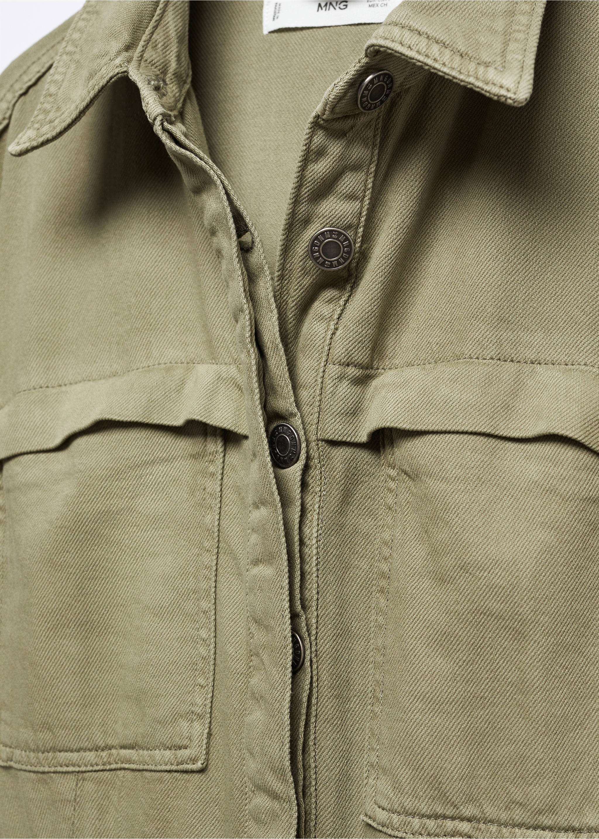 Jeans-Jumpsuit im Cargo-Stil - Detail des Artikels 8, Khaki. Ref: 57056715-00.