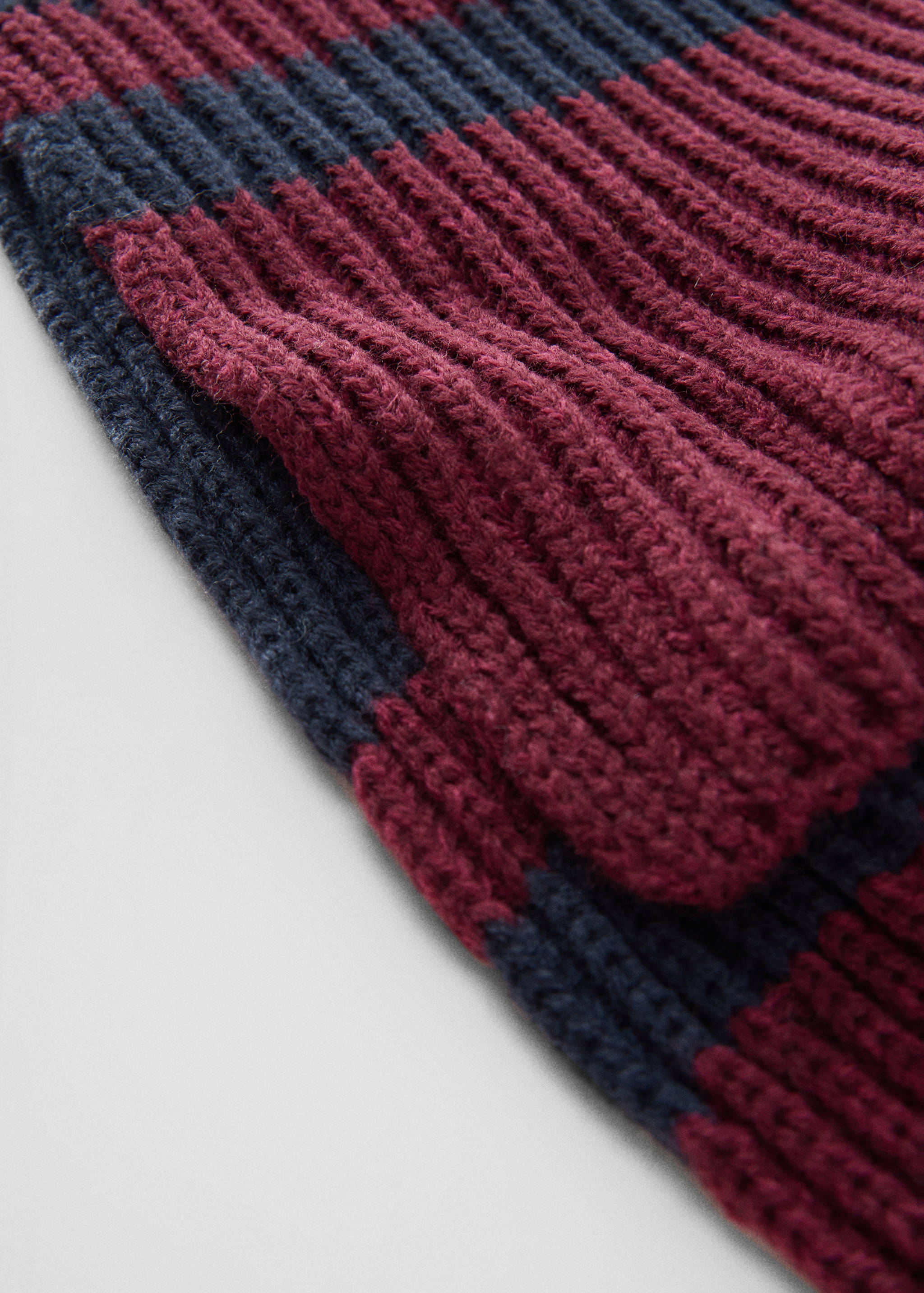 Bicolour knit scarf - Medium plane