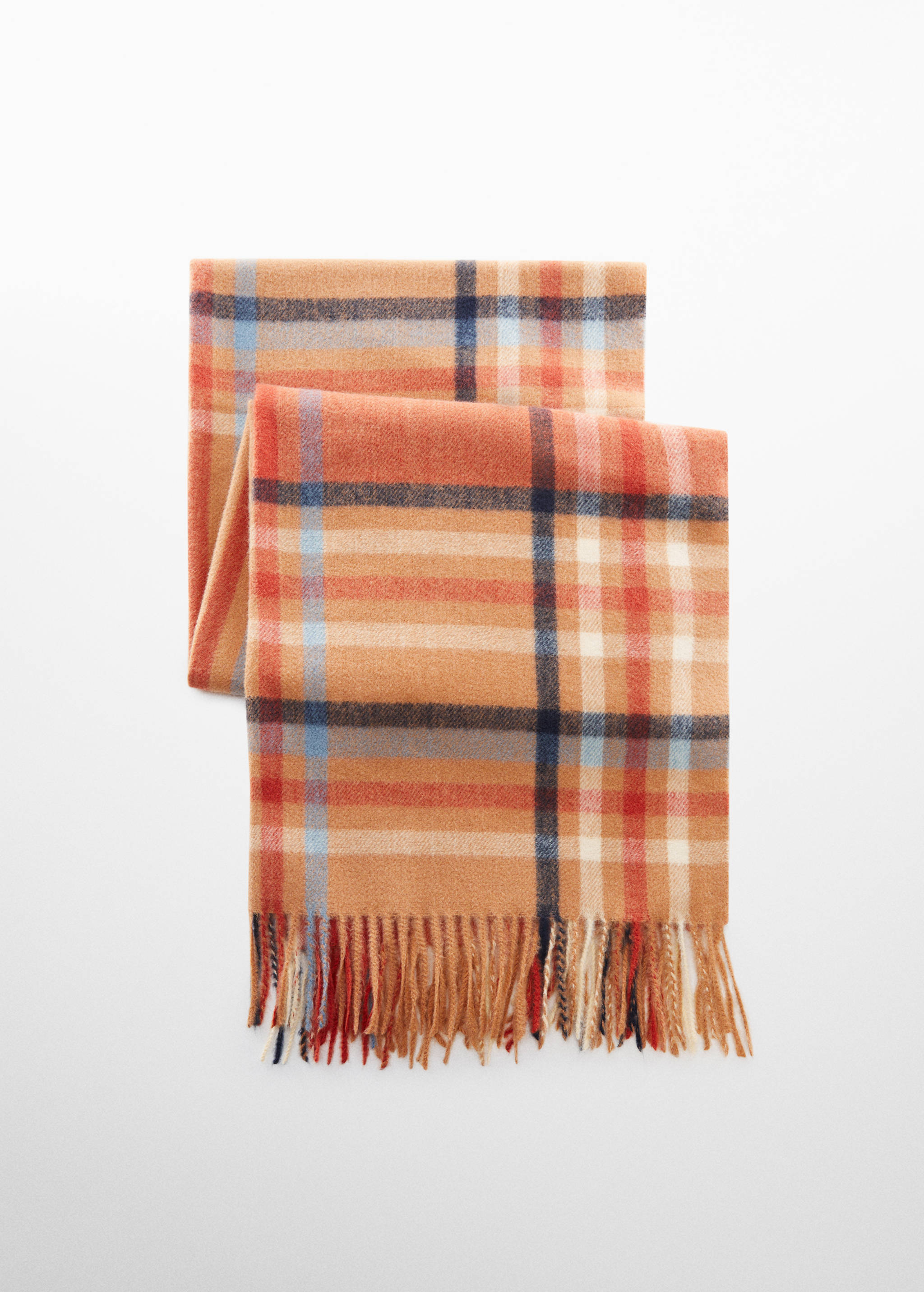 Fringed check scarf - Article without model