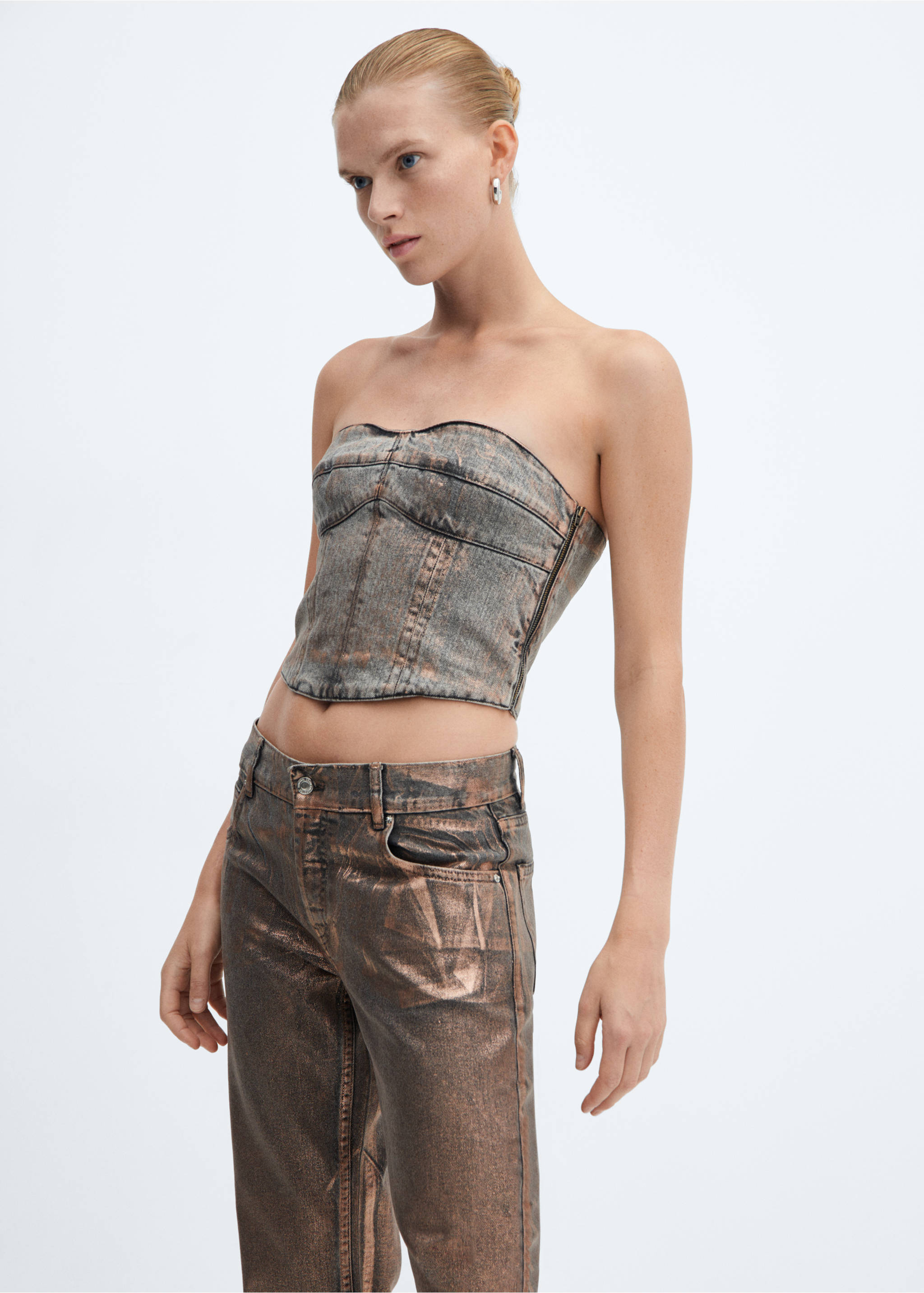Top foil din denim - Plan mediu, Cupru. Ref: 57057126-00.