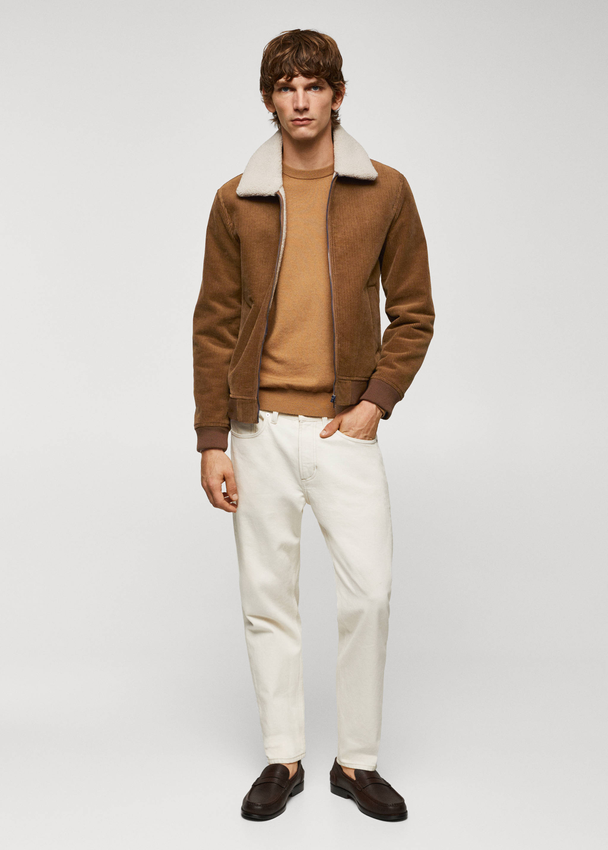 Veste velours côtelé doublée imitation mouton retourné - Plan général