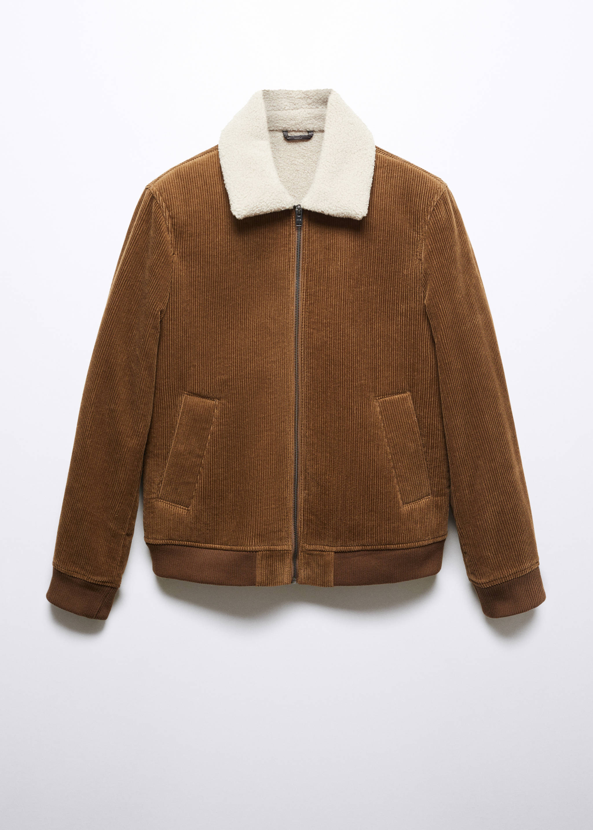 Corduroy jacket with shearling-effect lining - Article without model