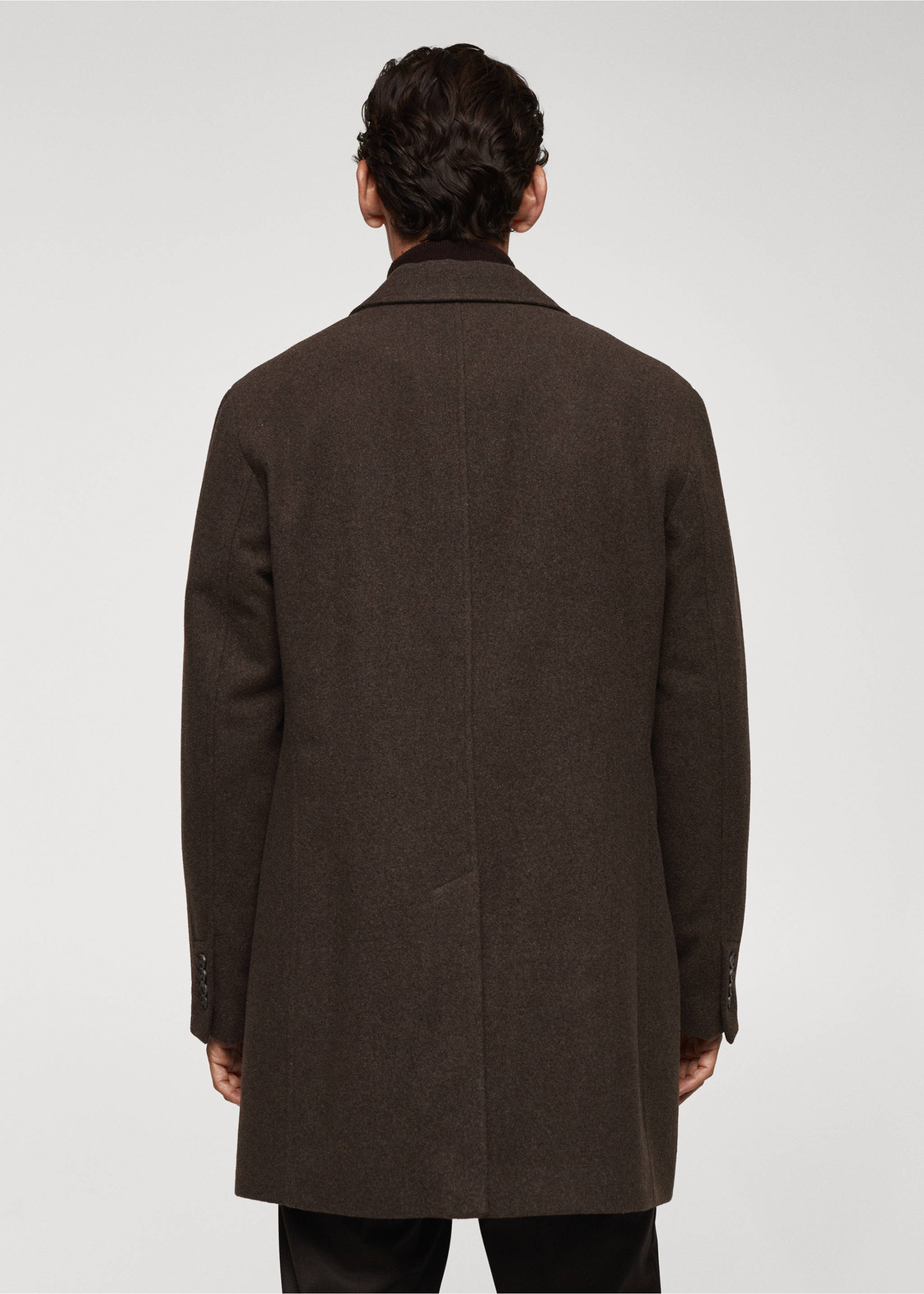 Thermoregulating wool coat - Reverse of the article, Khaki. Ref: 57057704-00.