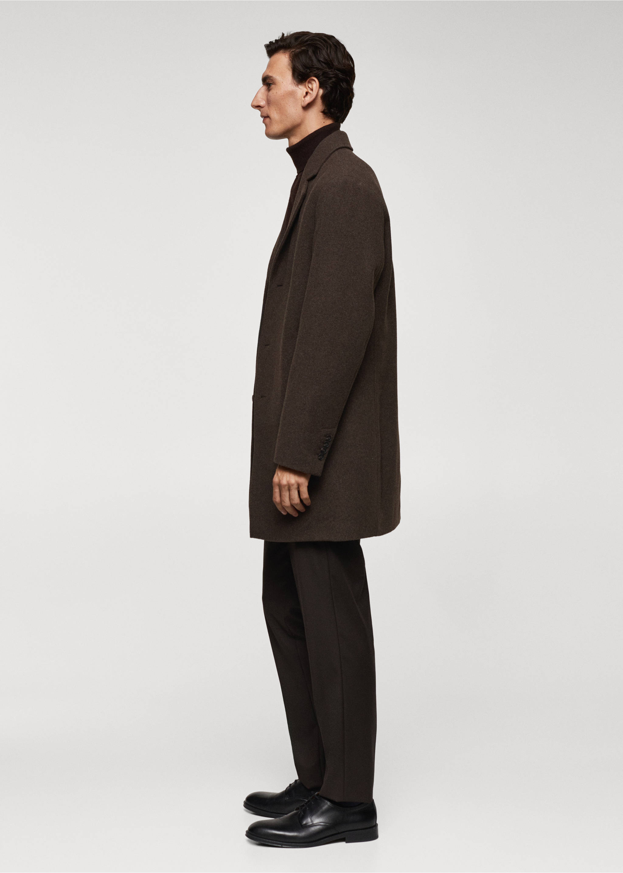 Thermoregulating wool coat - Details of the article 2, Khaki. Ref: 57057704-00.