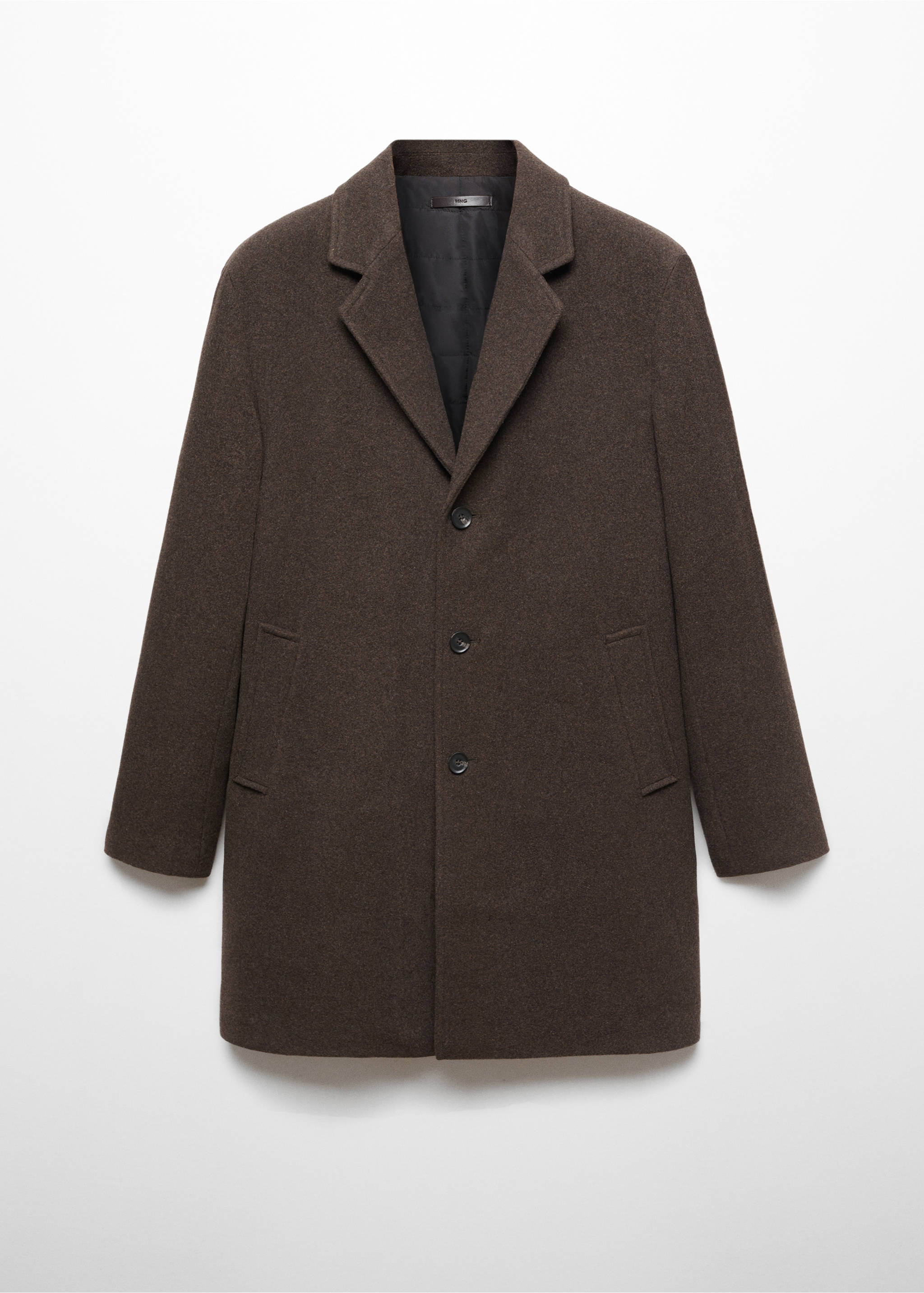 Thermoregulating wool coat - Article without model, Khaki. Ref: 57057704-00.