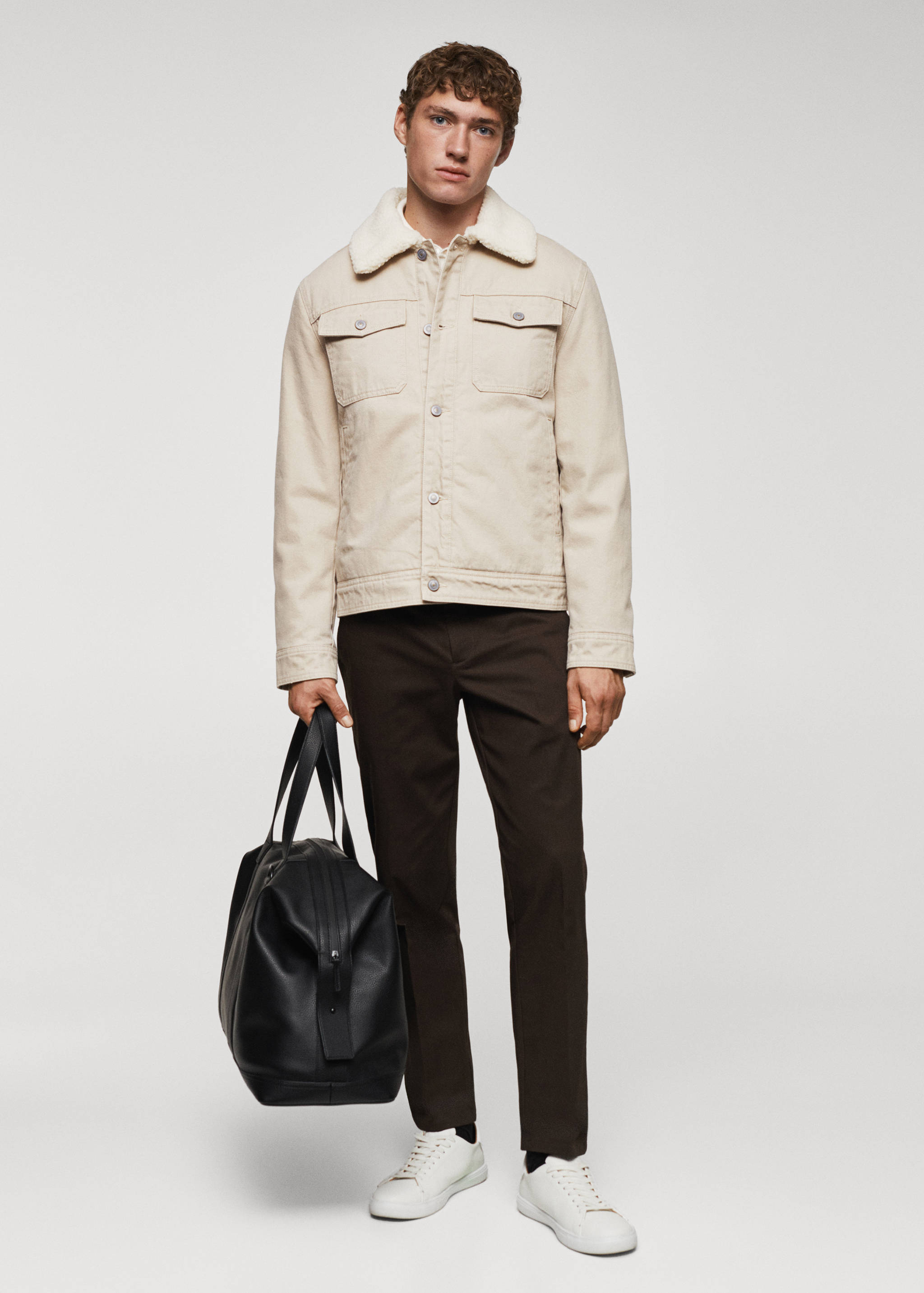 Veste denim imitation mouton retourné - Plan général