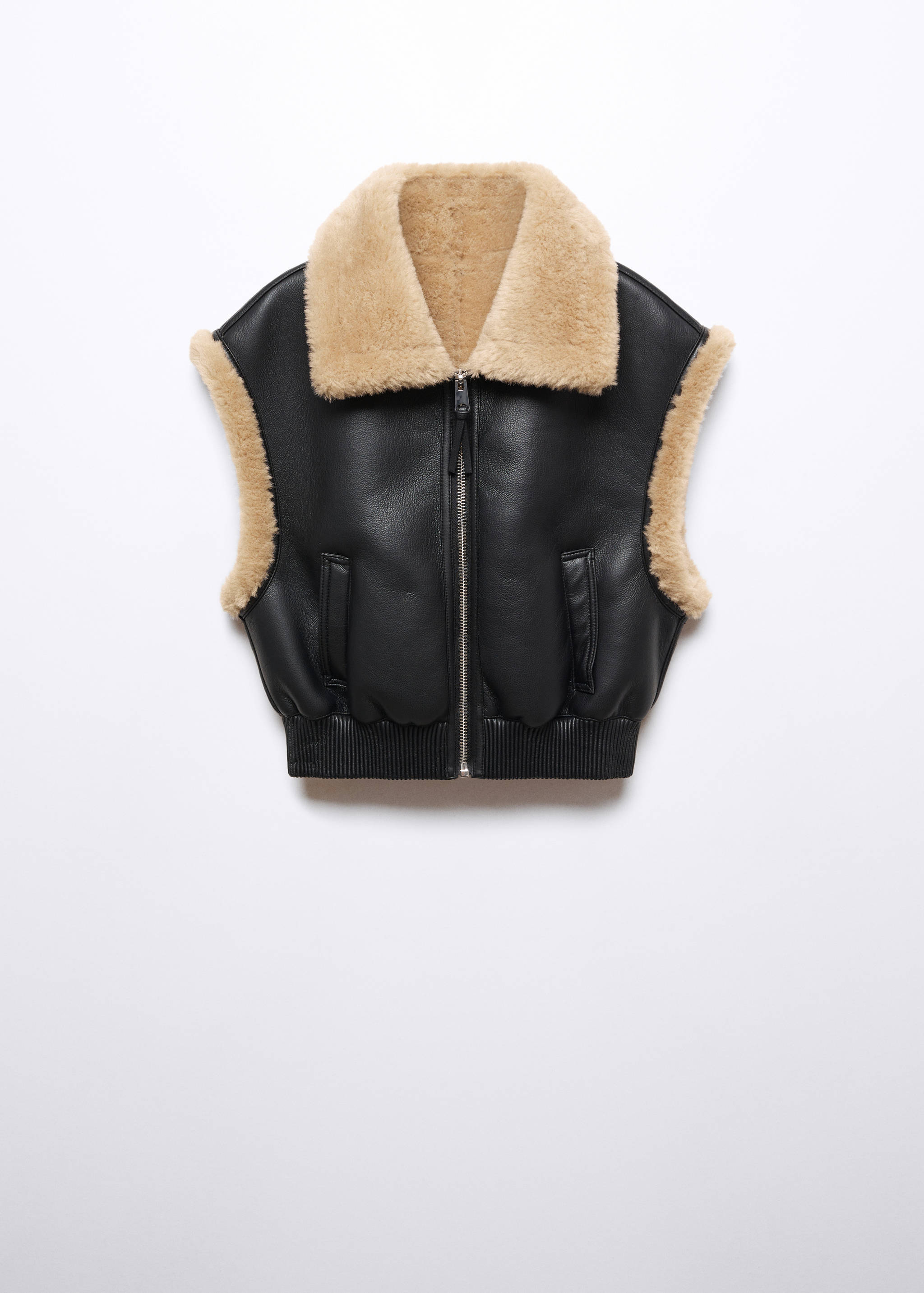 Shearling-lined bomber gilet - Article without model