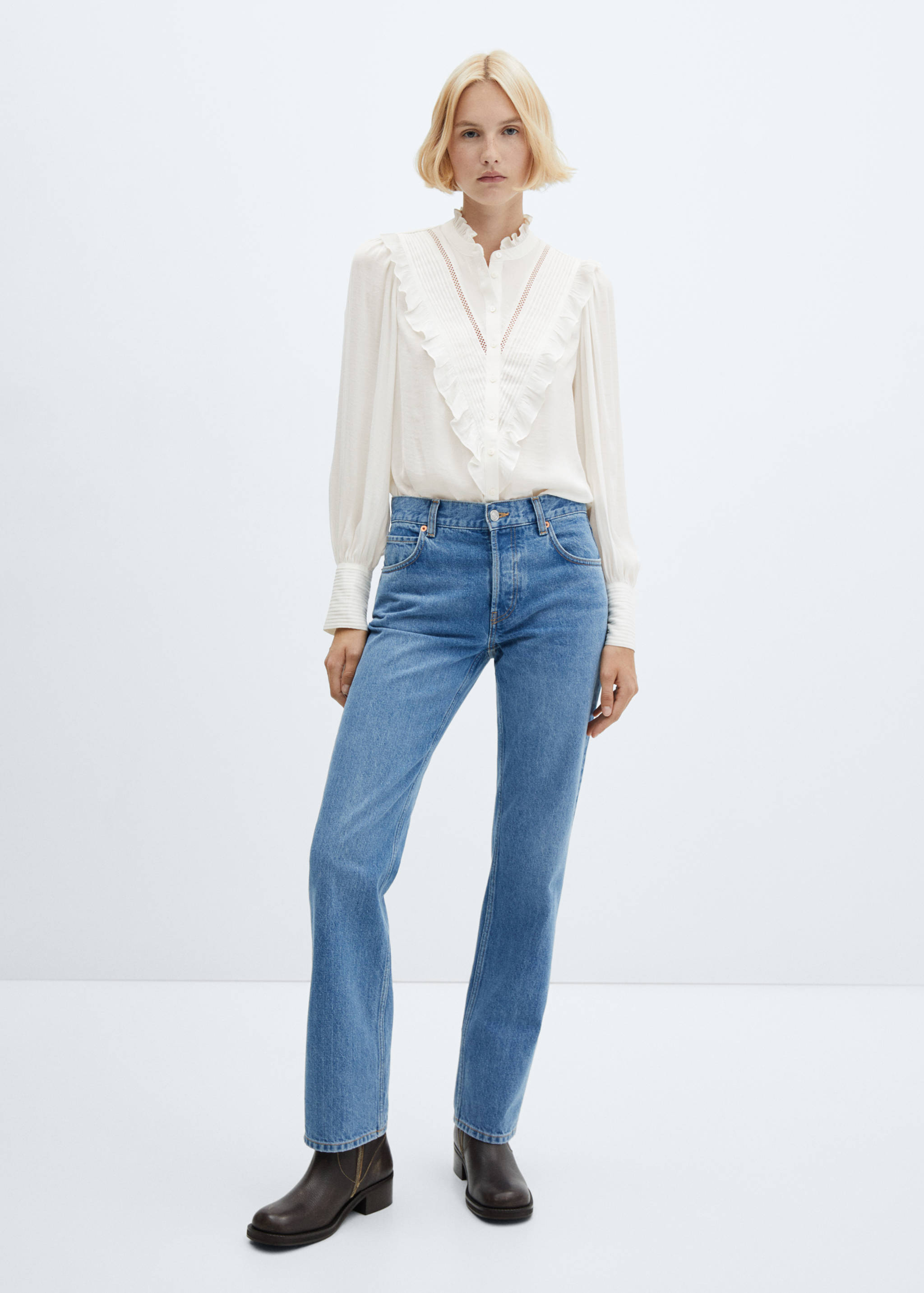 Blouse met ruchesdetail - Overzichtstekening