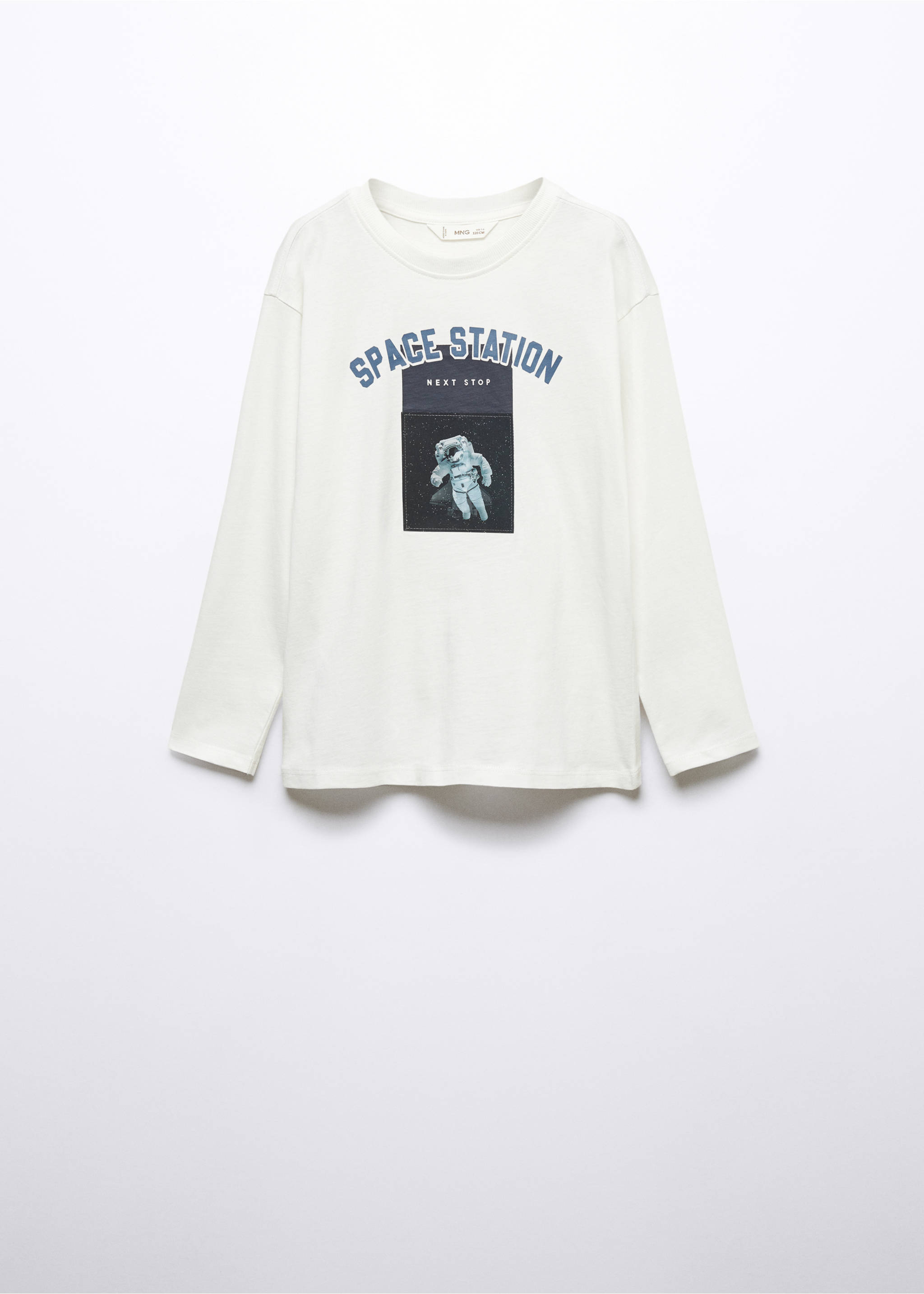 Printed long sleeve t-shirt - Article without model, Off White. Ref: 57057732-00.