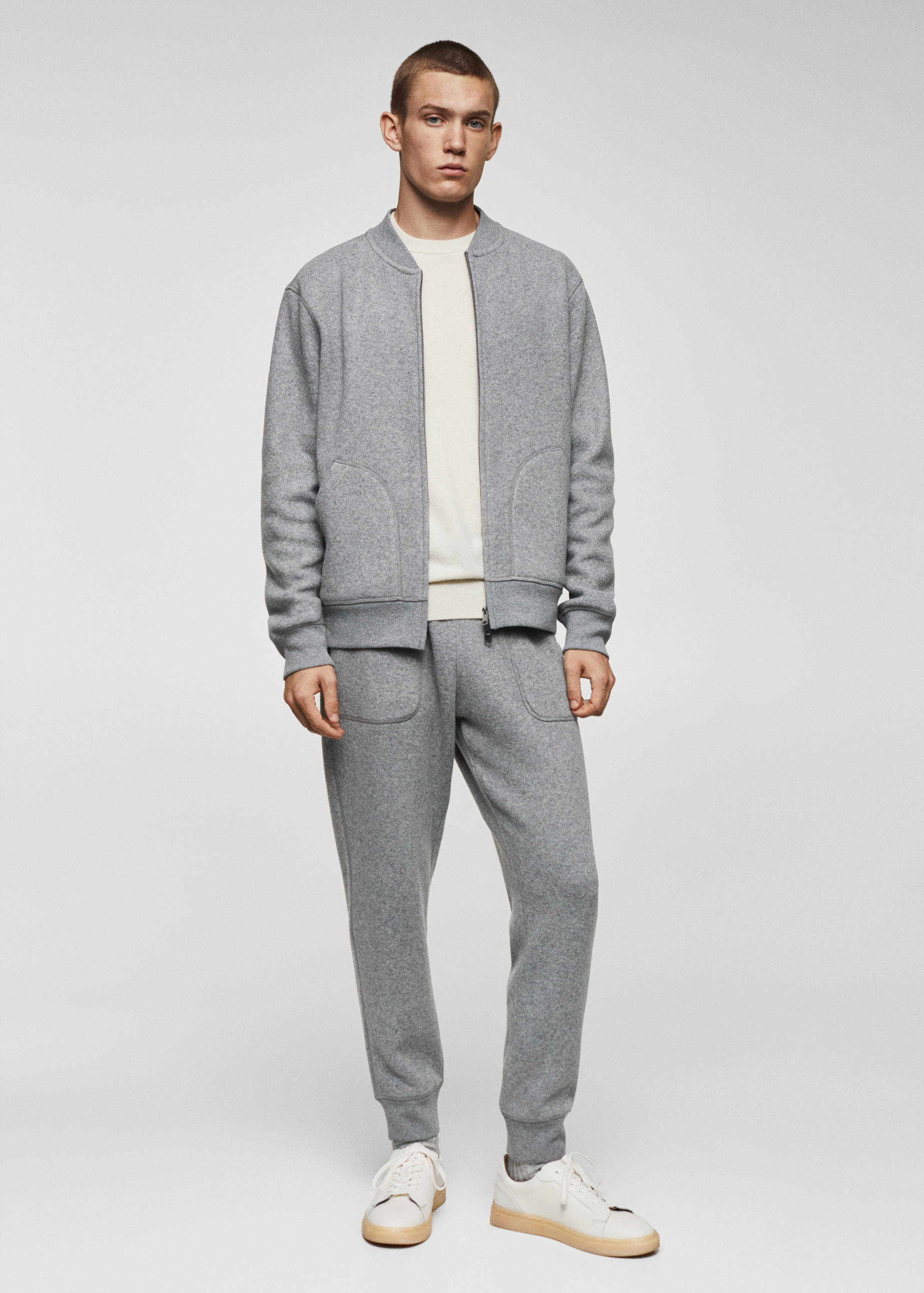 Wool-blend jogger trousers - General plane