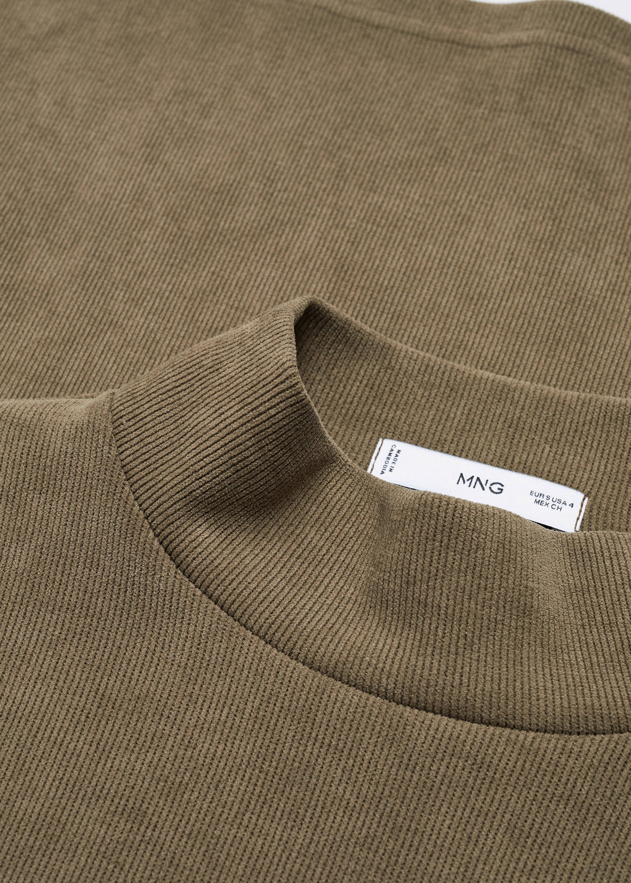 Sweat-shirt velours côtelé col montant - Détail de l'article 8