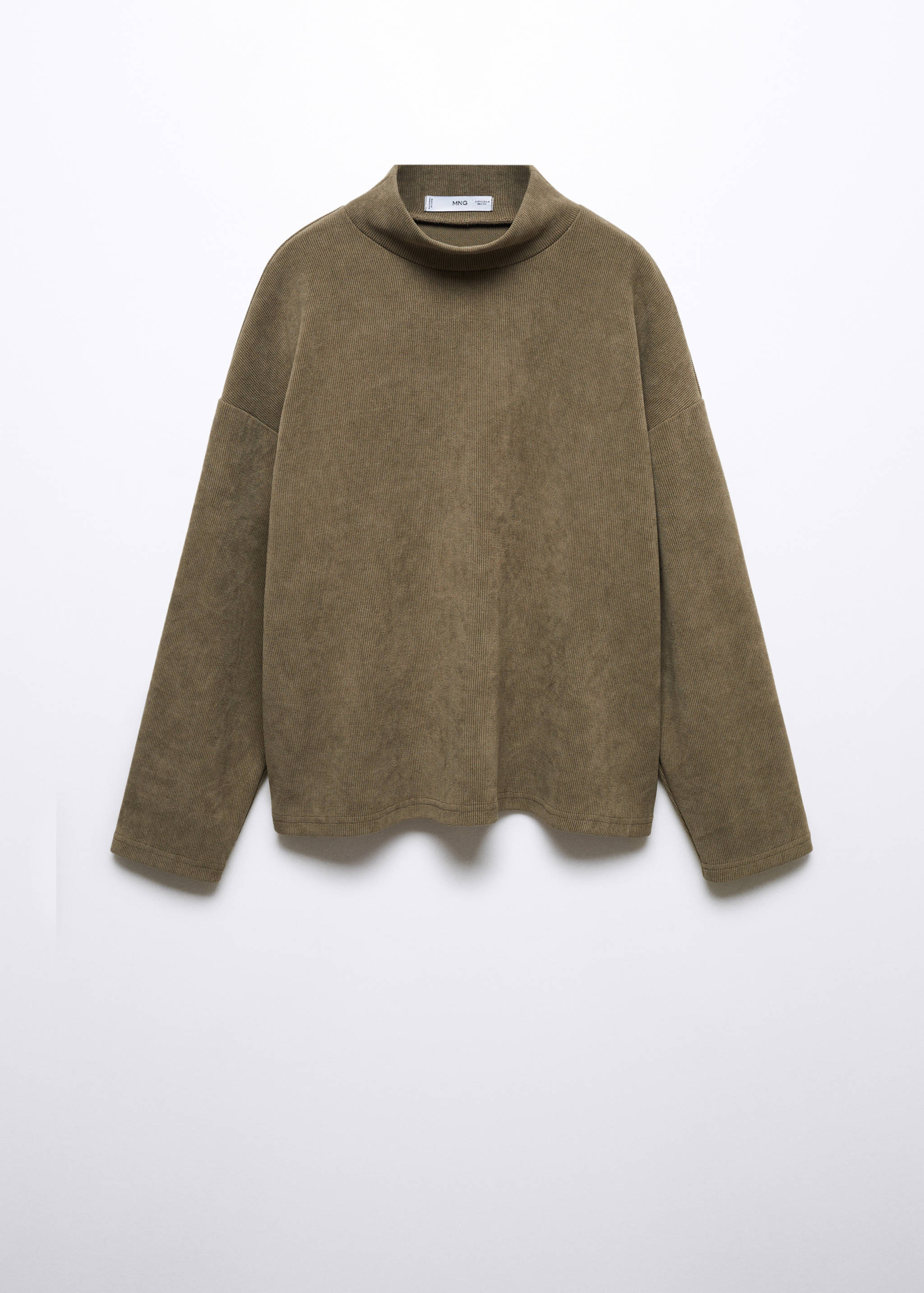 Sweat-shirt velours côtelé col montant - Article sans modèle