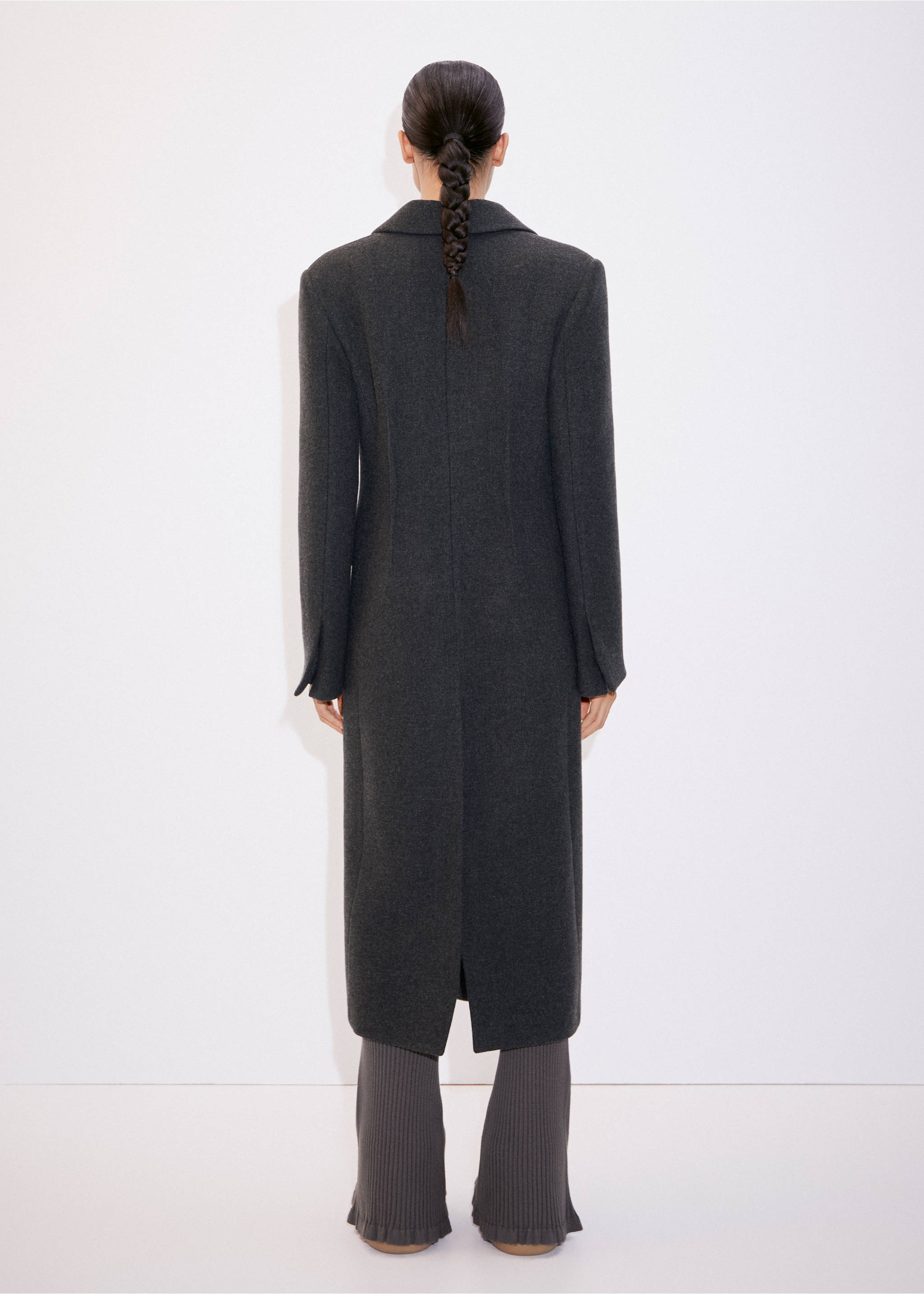 100% wool coat - Reverse of the article, Grey. Ref: 57057746-00.